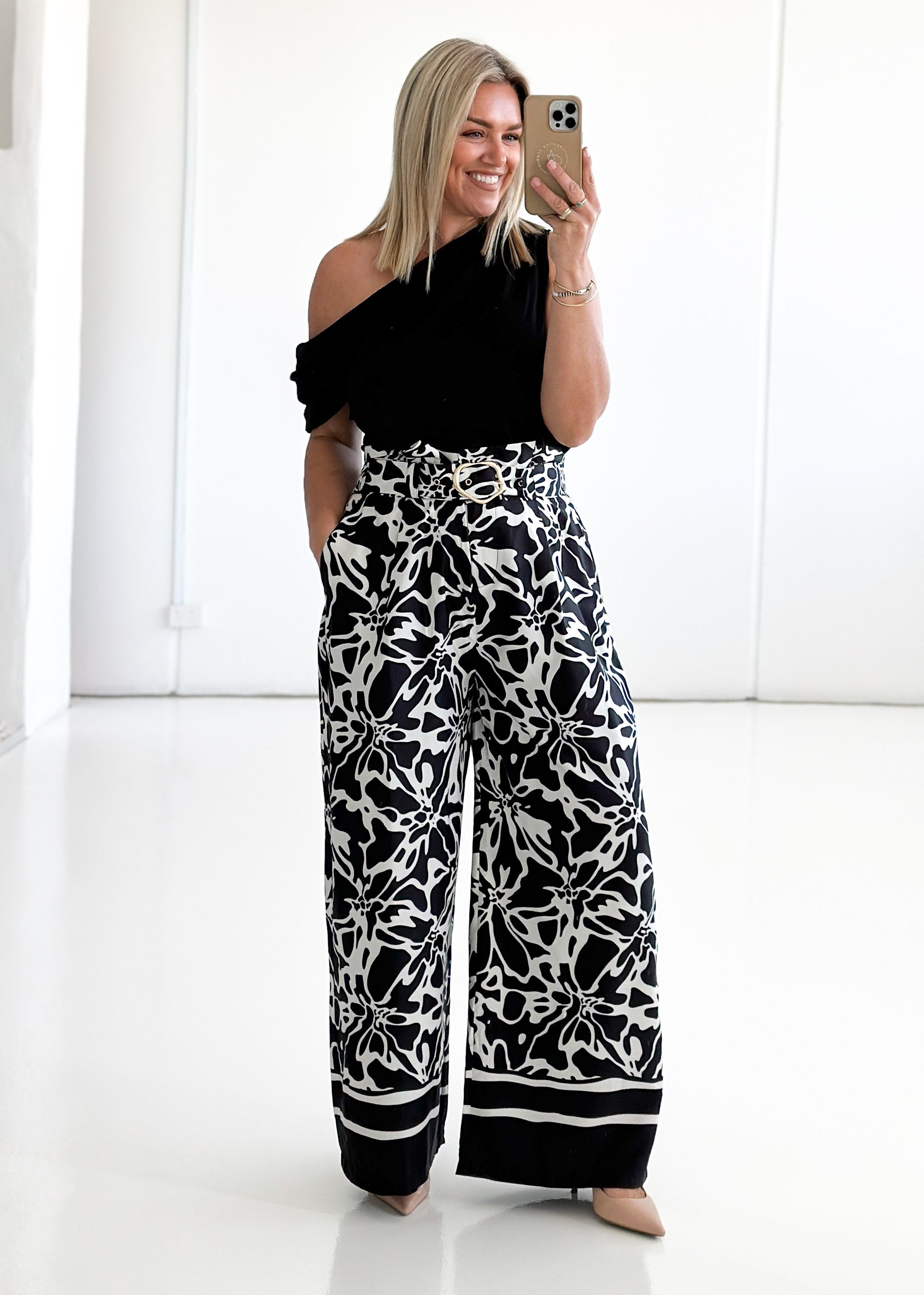 Elisa Pants - Black Abstract