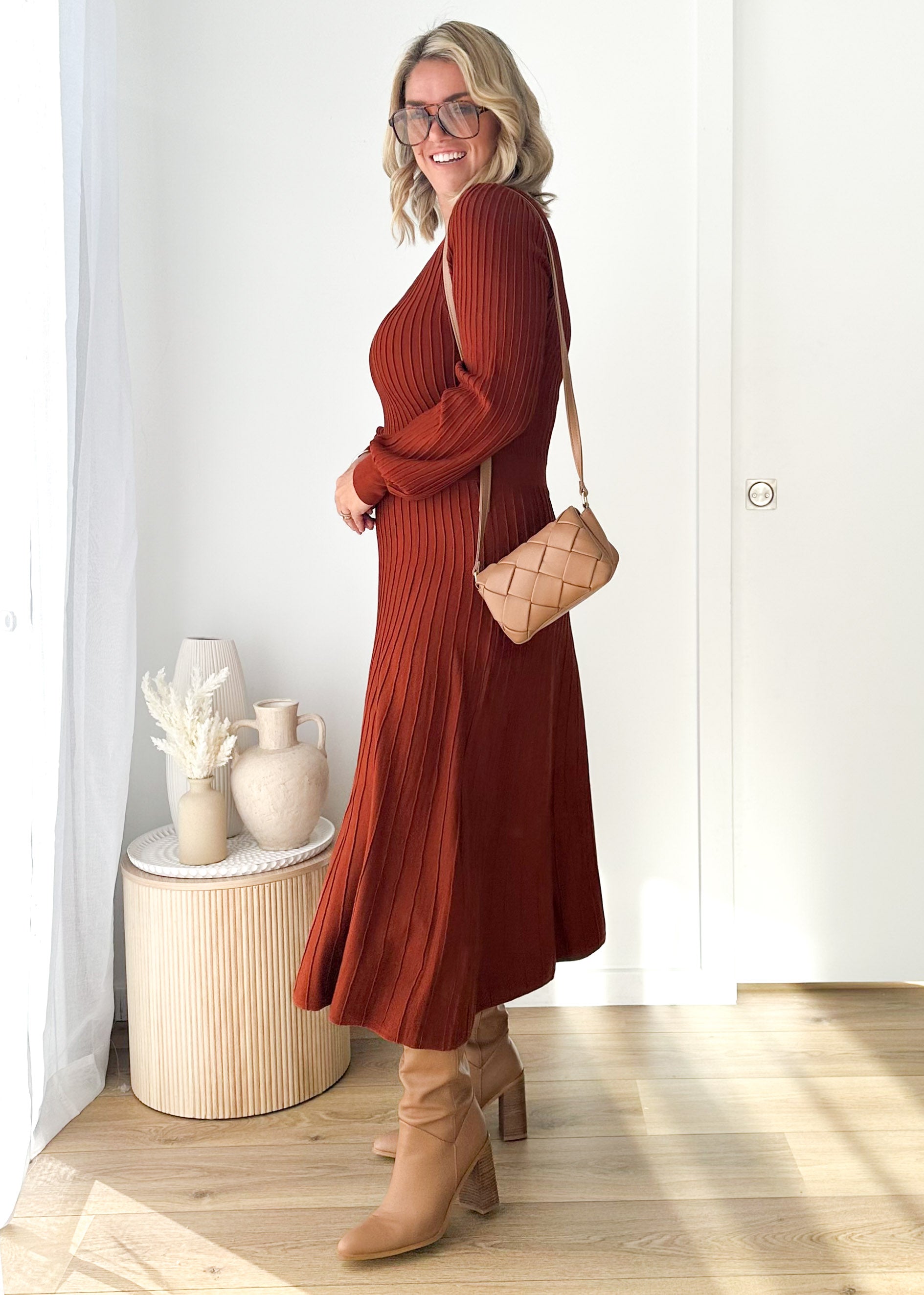 Orlah Knit Midi Dress - Mulberry