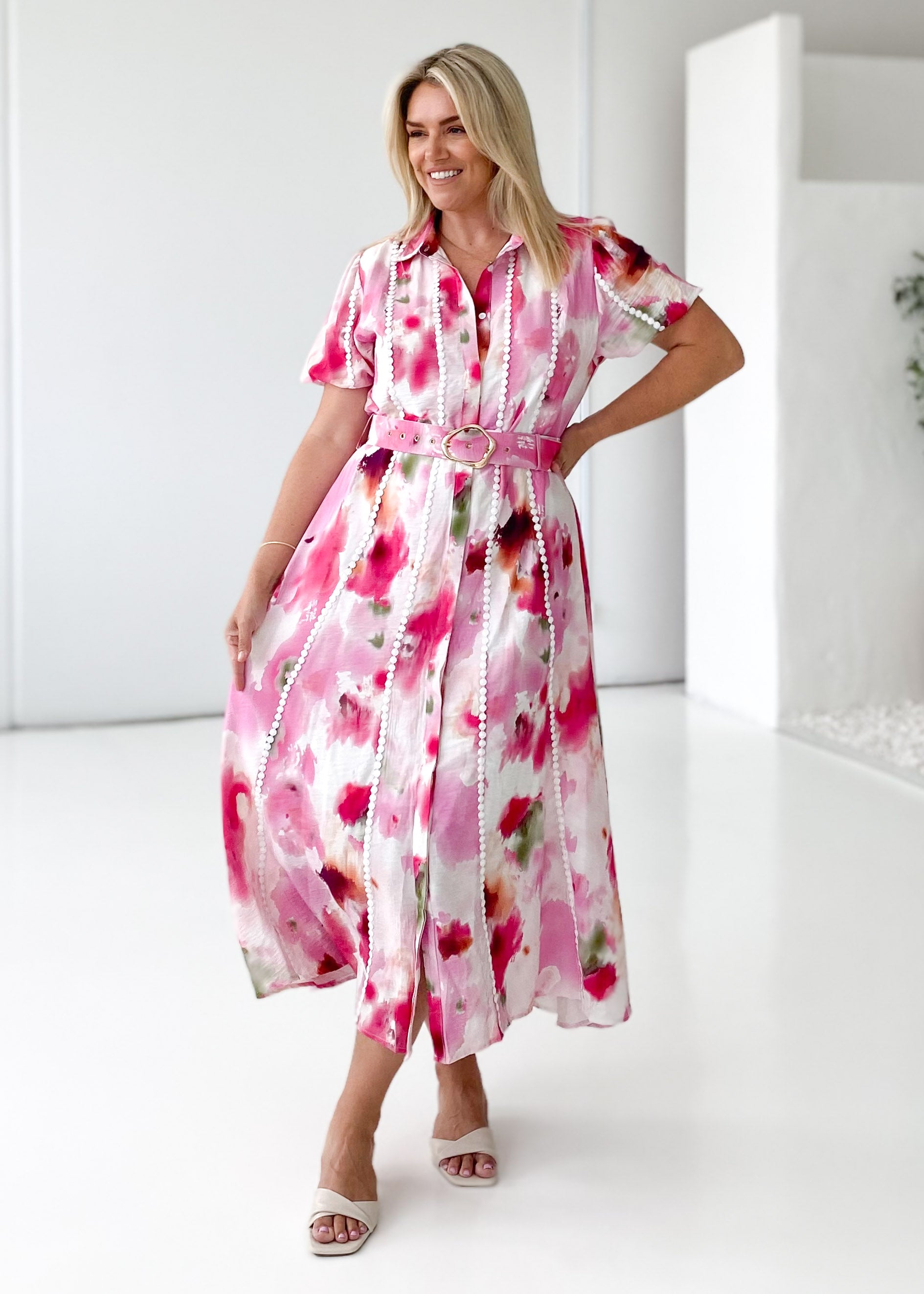 Kacy  Maxi Dress - Pink Splash