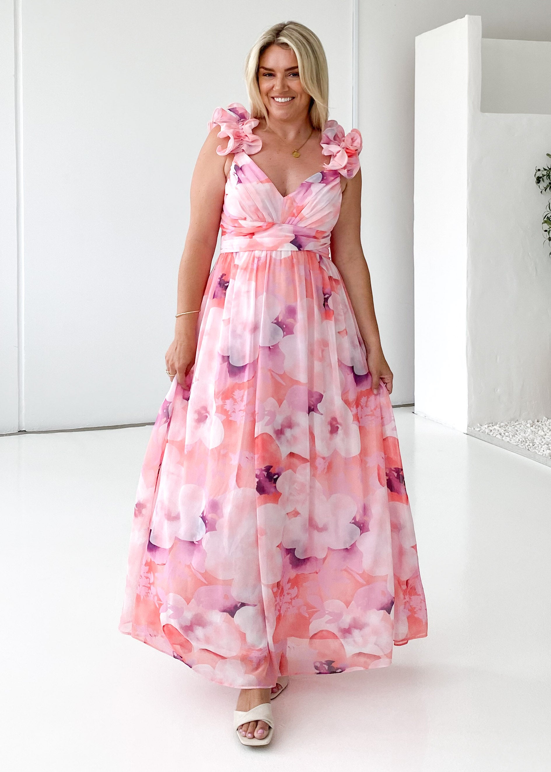 PRE-ORDER : Odessa Maxi Dress - Peach Spritz