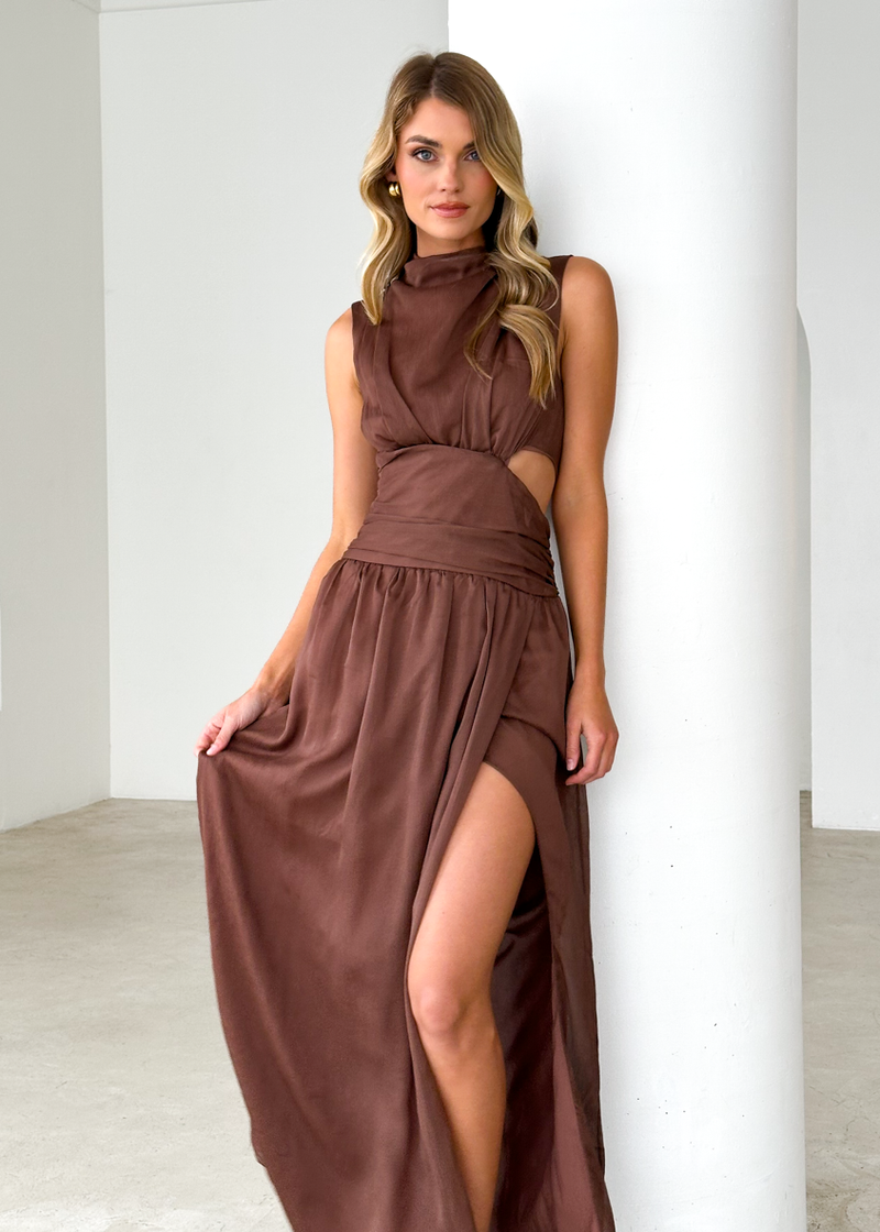 brown bridesmaid dress australia Satin Bridesmaid Dress Prom Dress Brown XXL Dillon Espresso by Grace Loves Lace