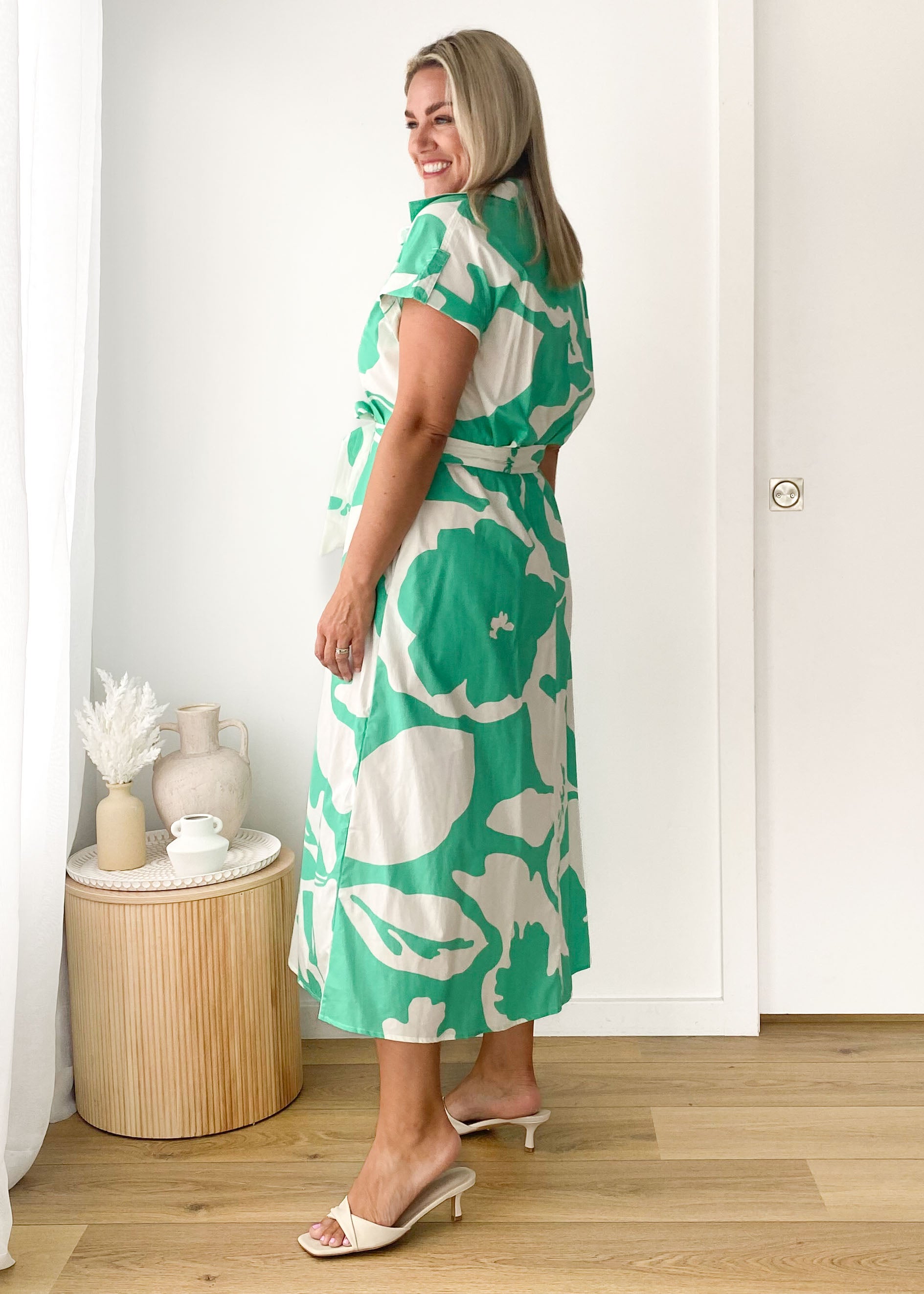 Vee Midi Dress - Sloane Green