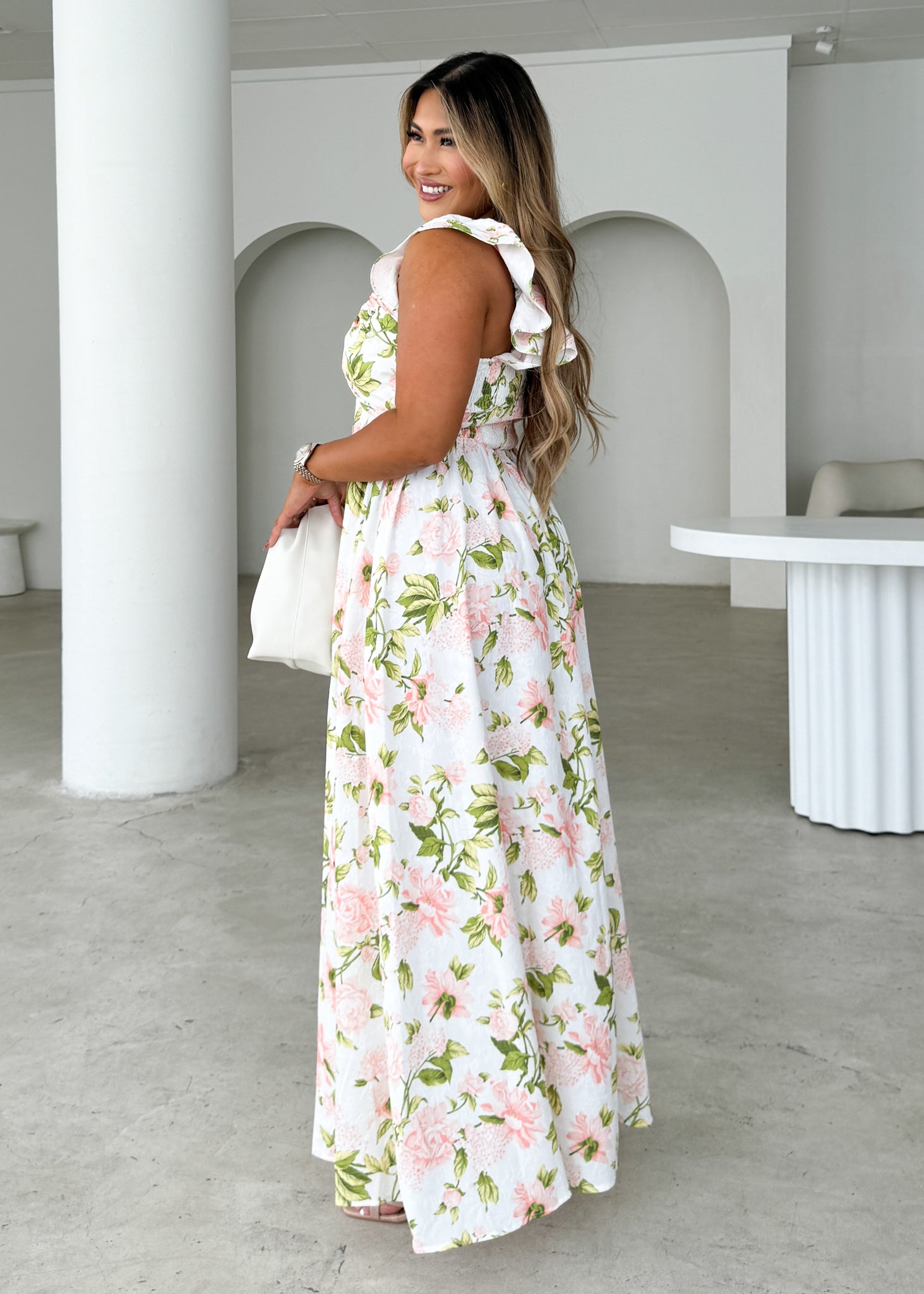 Hadley Maxi Dress - Peach Floral