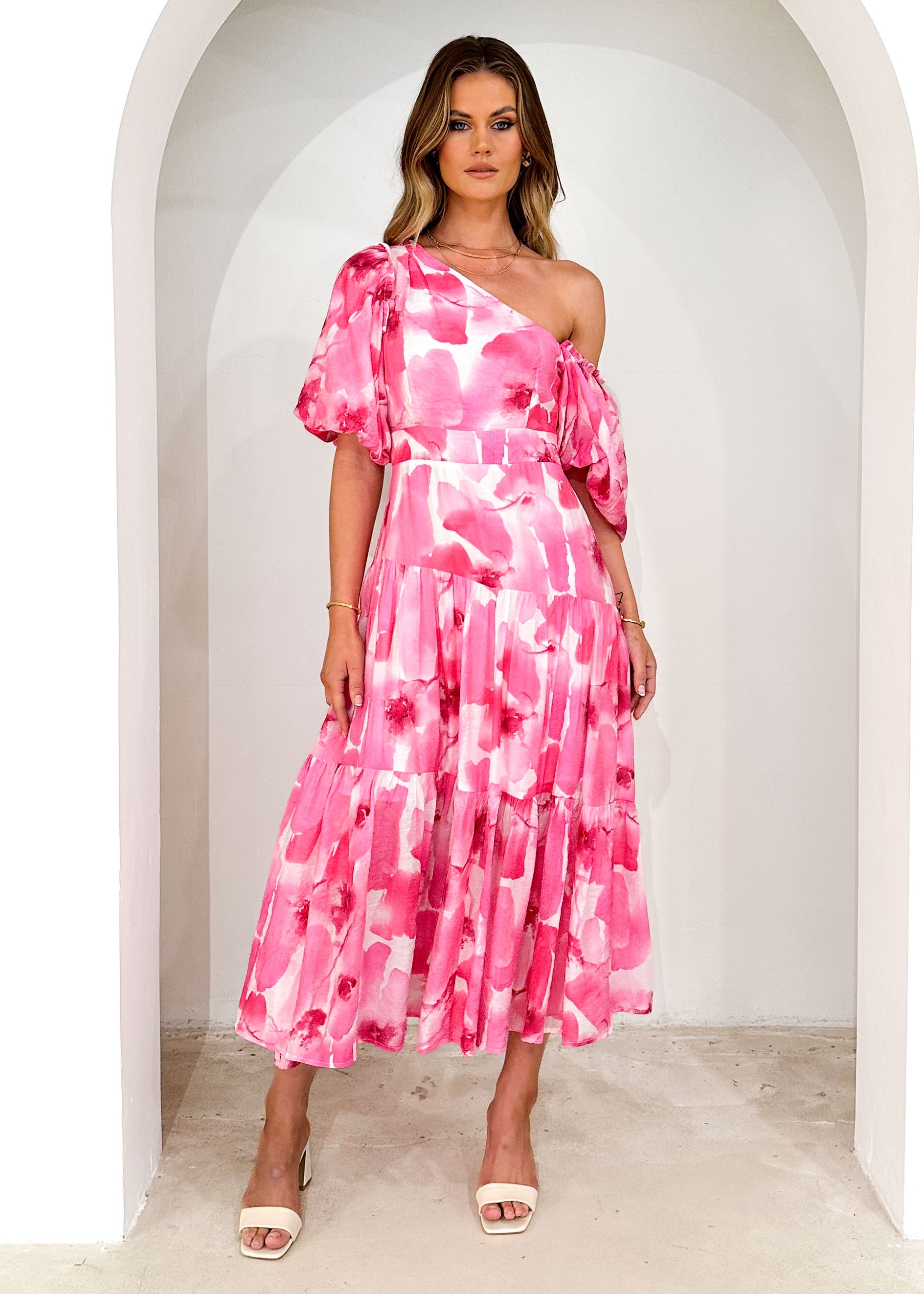 Onique Maxi Dress - Pink Watercolour