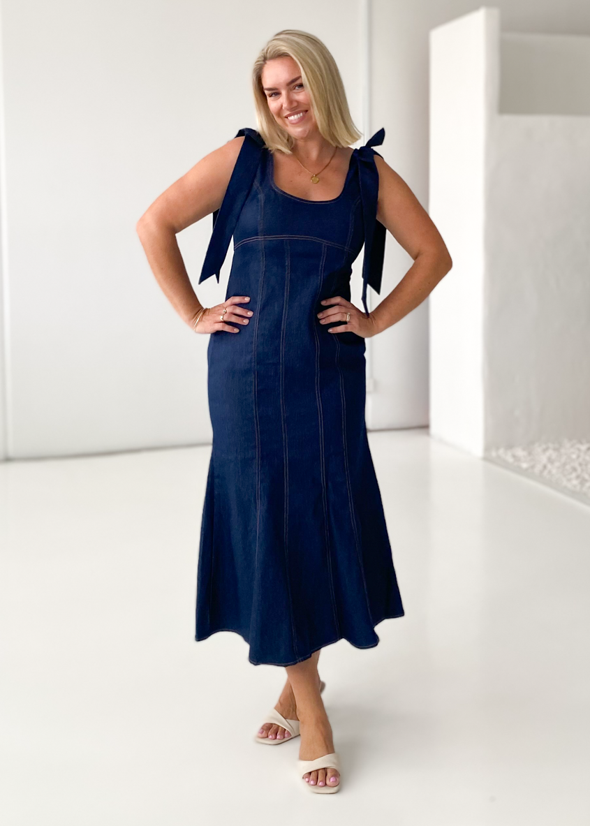 Gingham Embroidered Dress - Deolinda SS26 In Stock Now