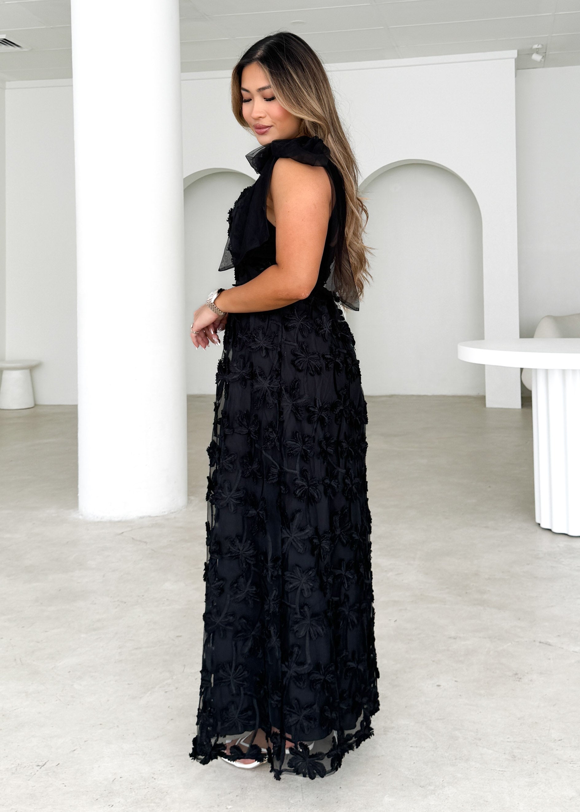 Celestial Midi Dress - Black