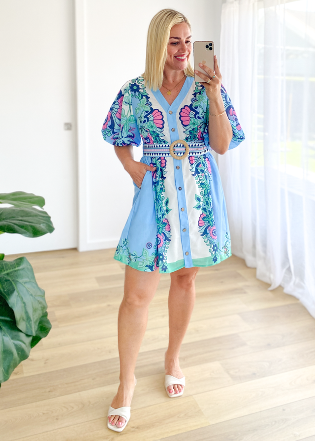 Harietta Dress - Baja Blue