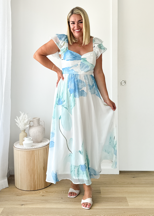 Nahla Maxi Dress - Blue Wildflower