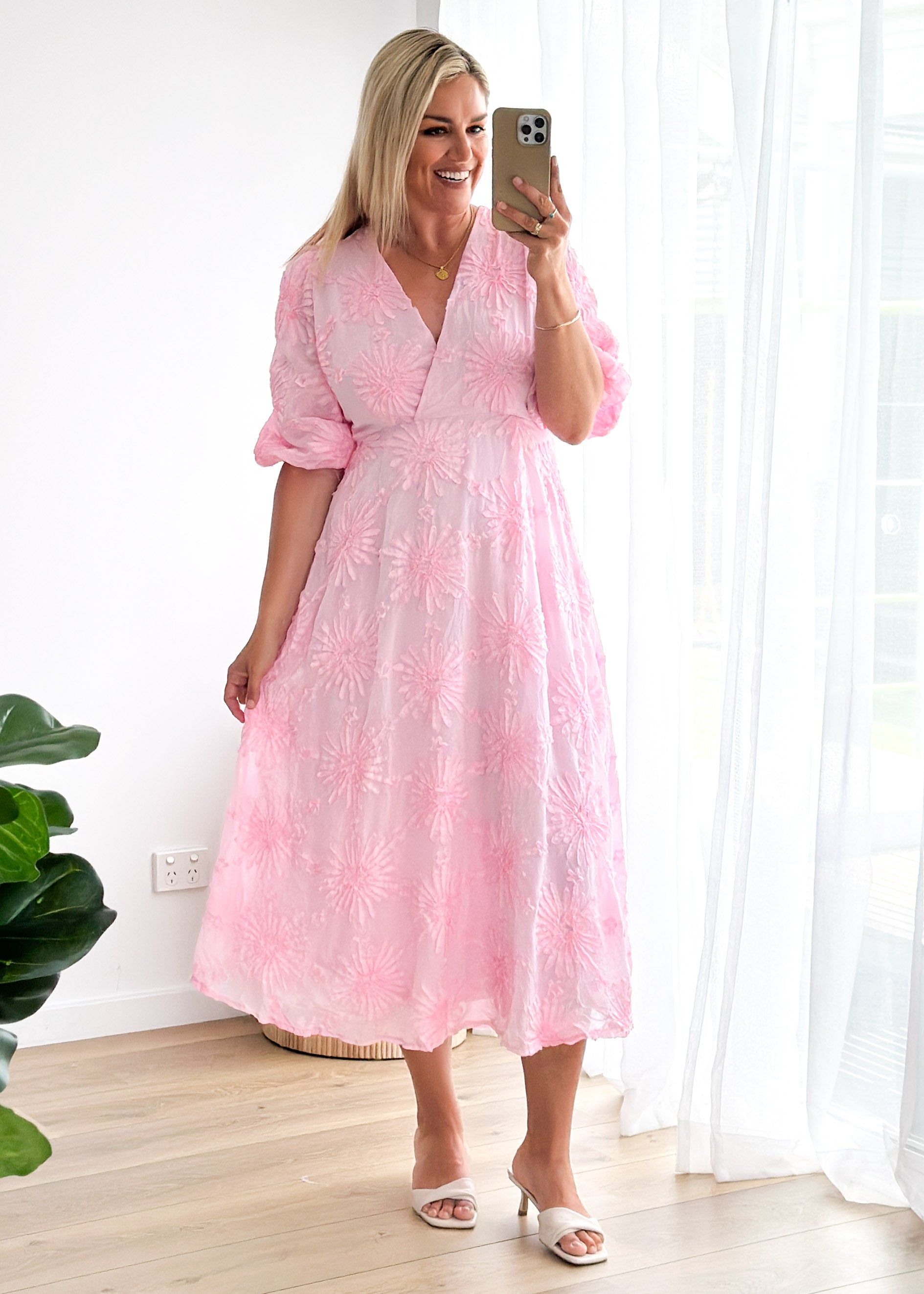 PRE-ORDER: Bayside Midi Dress - Pink