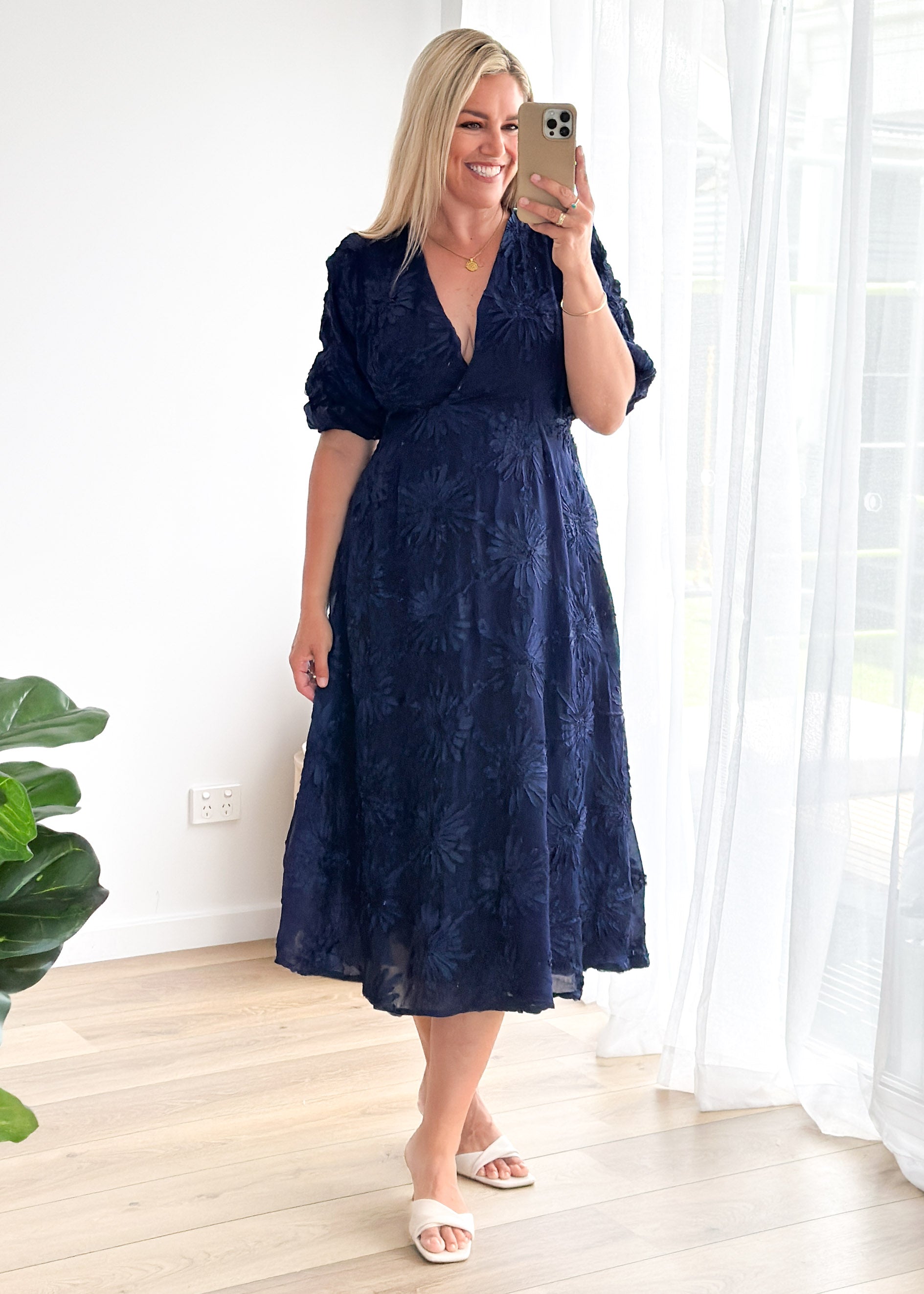 PRE-ORDER : Bayside Midi Dress - Navy