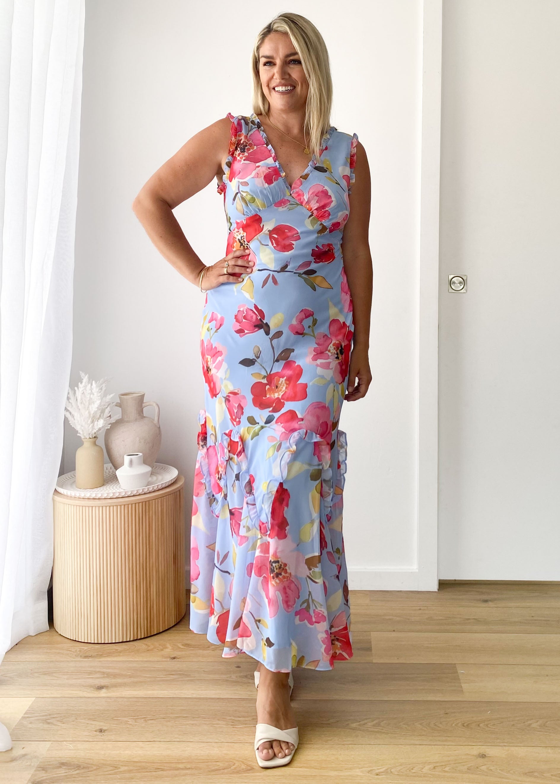 Arriane Maxi Dress - Blue Floral