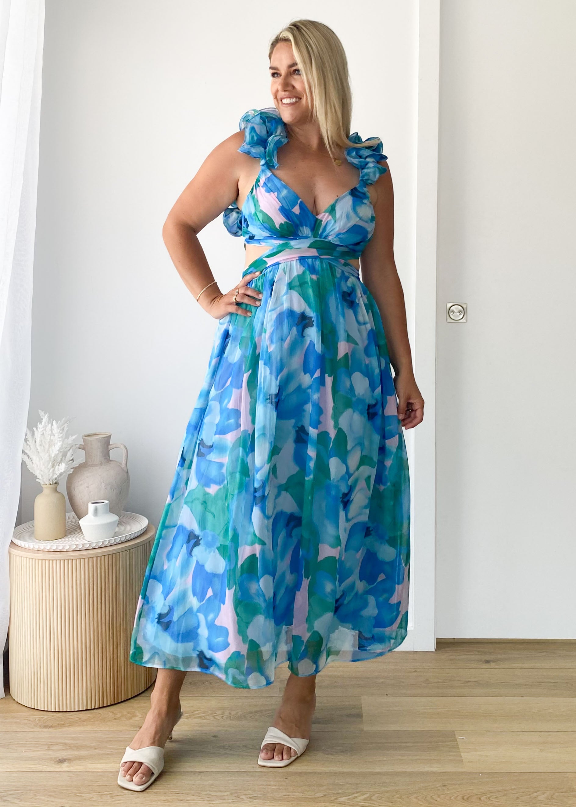 Rincess Maxi Dress - Blue Floral