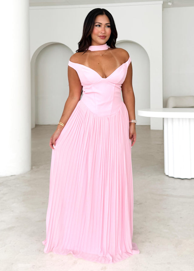 Niah Off Shoulder Maxi Dress - Pink