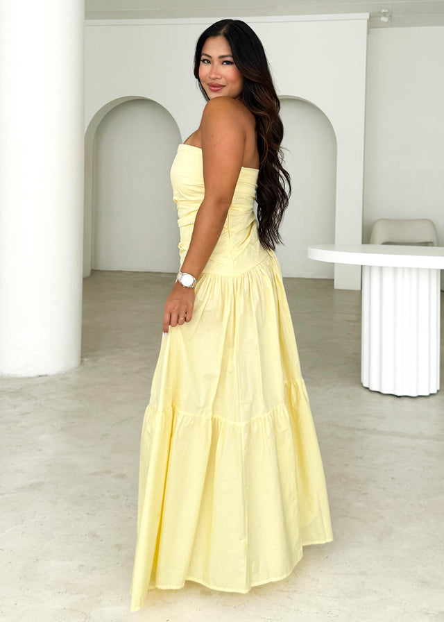 Abie Strapless Maxi Dress - Banana