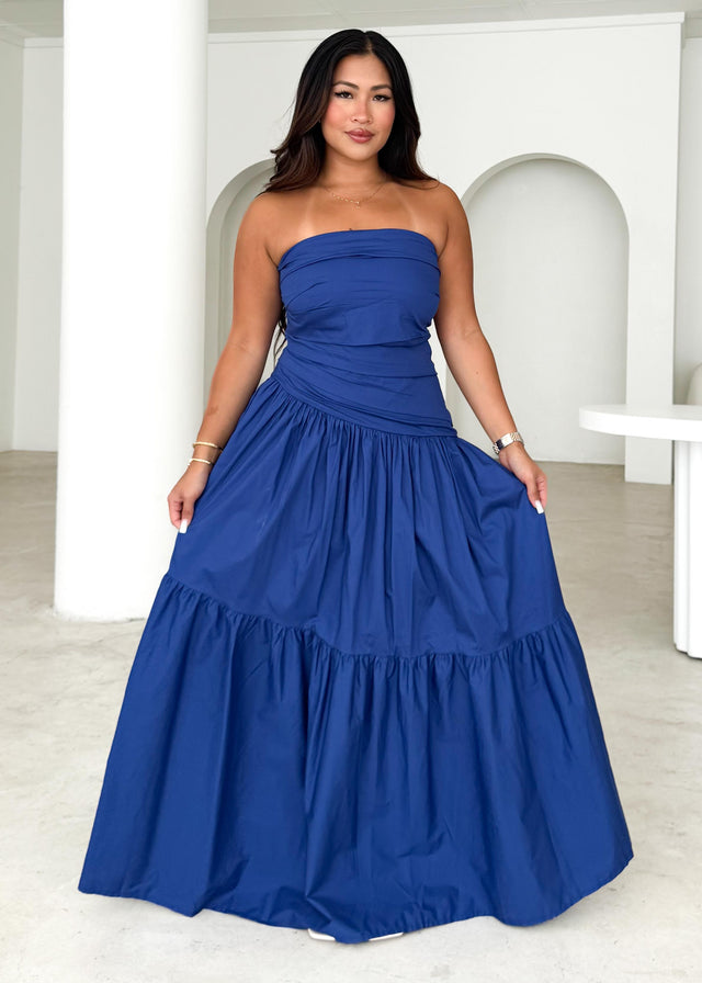 Abie Strapless Maxi Dress - Navy