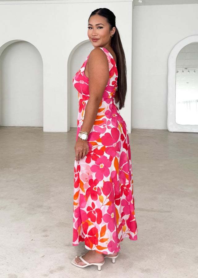 Alisina Midi Dress - Pink Flowers