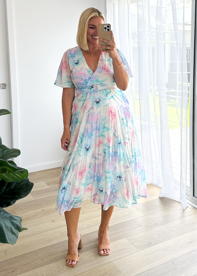 Zanzibar Midi Dress - Blue Floral
