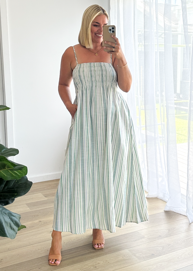 Keagan Maxi Dress - Agave Stripe