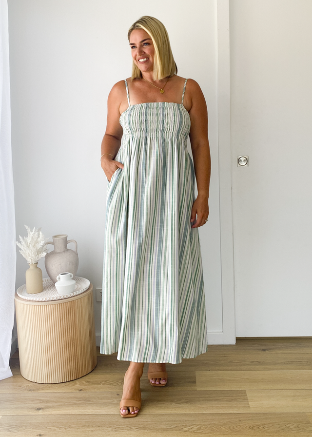 Keagan Maxi Dress - Agave Stripe