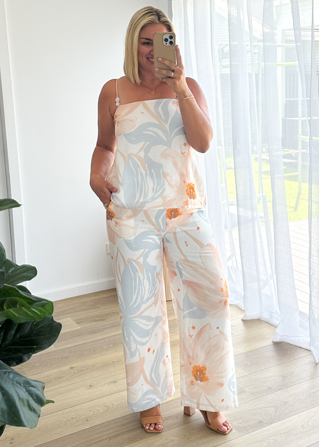 Pearla Set - Apricot Blue Floral