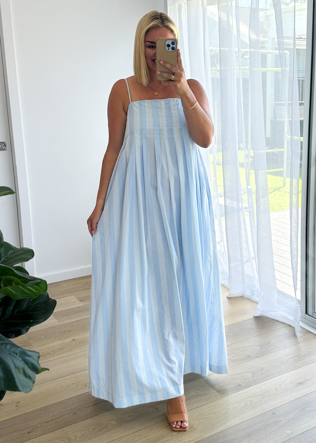 Marinella Maxi Dress - Sky Stripe