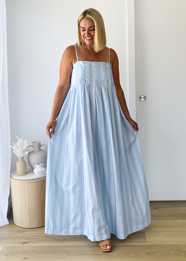 Marinella Maxi Dress - Sky Stripe