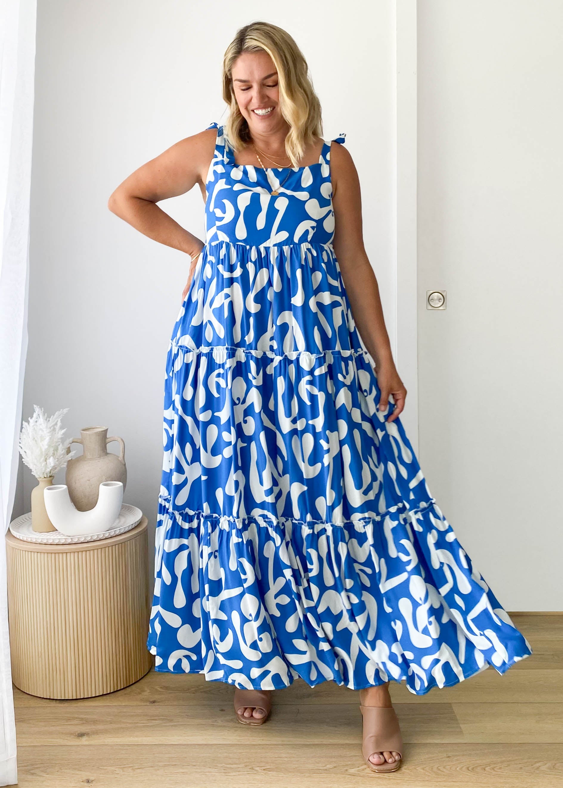 Klarah Maxi Dress - Blue Floral
