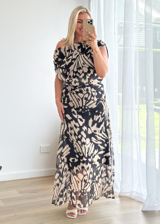 Olsen Off Shoulder Maxi Dress - Butterfly Effect