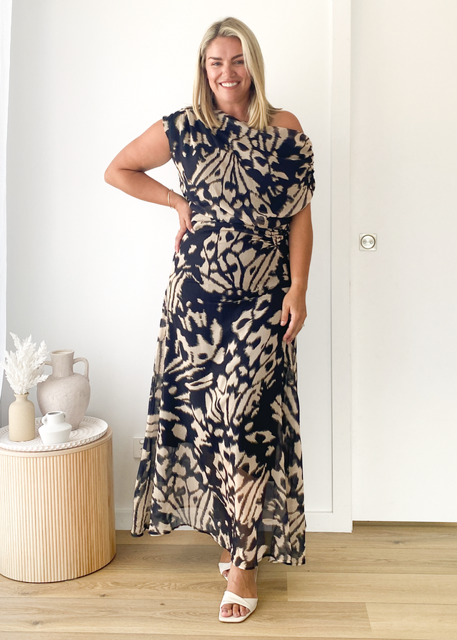 Olsen Off Shoulder Maxi Dress - Butterfly Effect