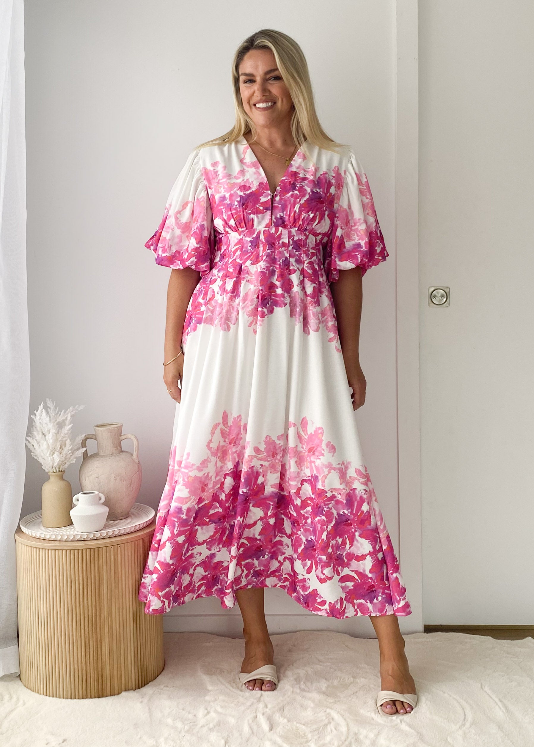 Lumina Maxi Dress - Pink Floral