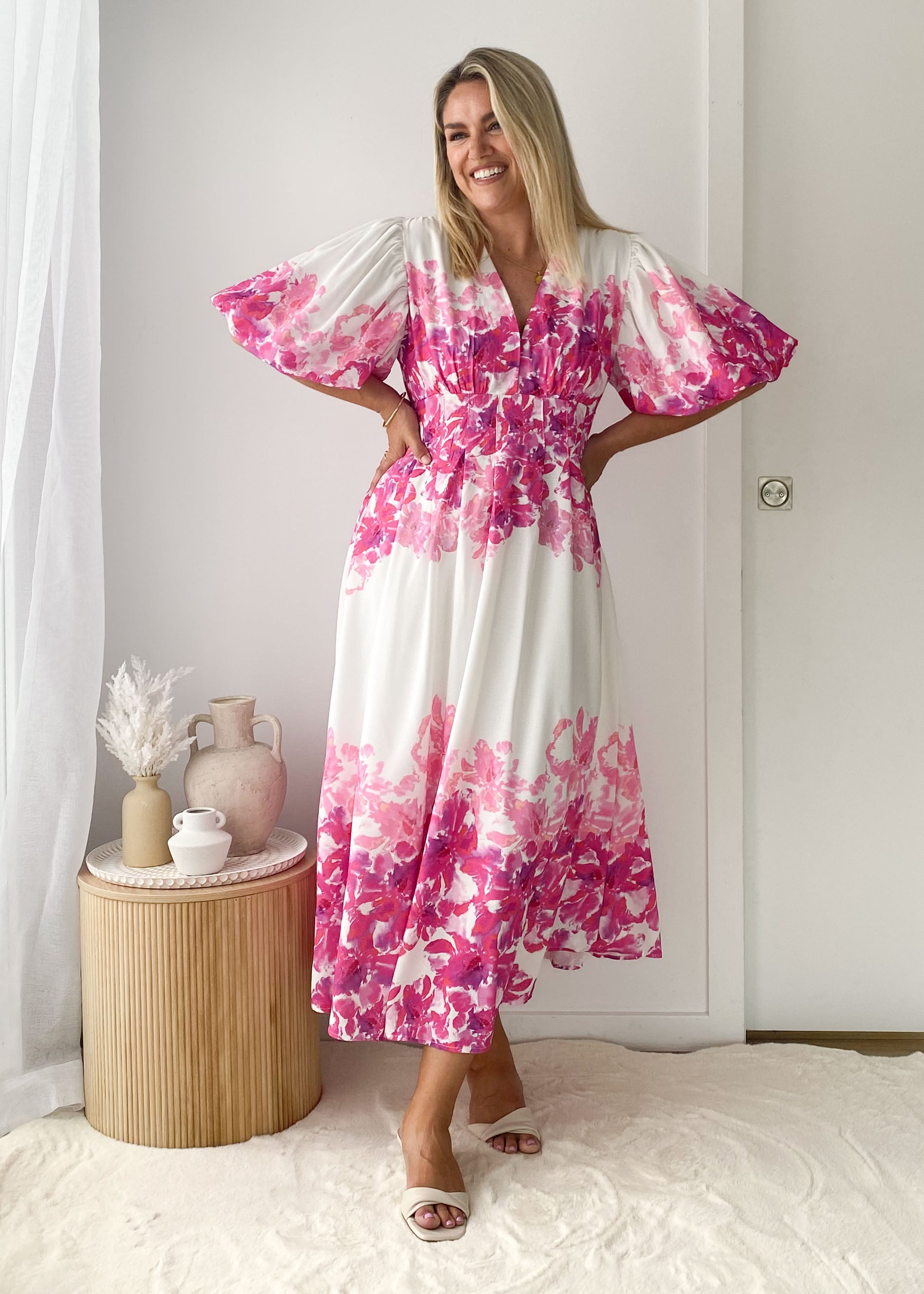 Lumina Maxi Dress - Pink Floral