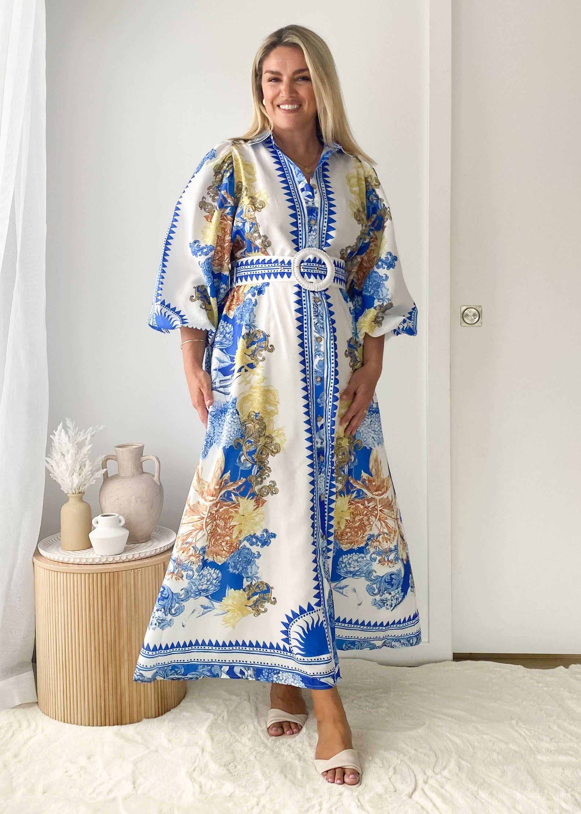 PRE-ORDER: Bellagio Maxi Dress - China Doll Blue