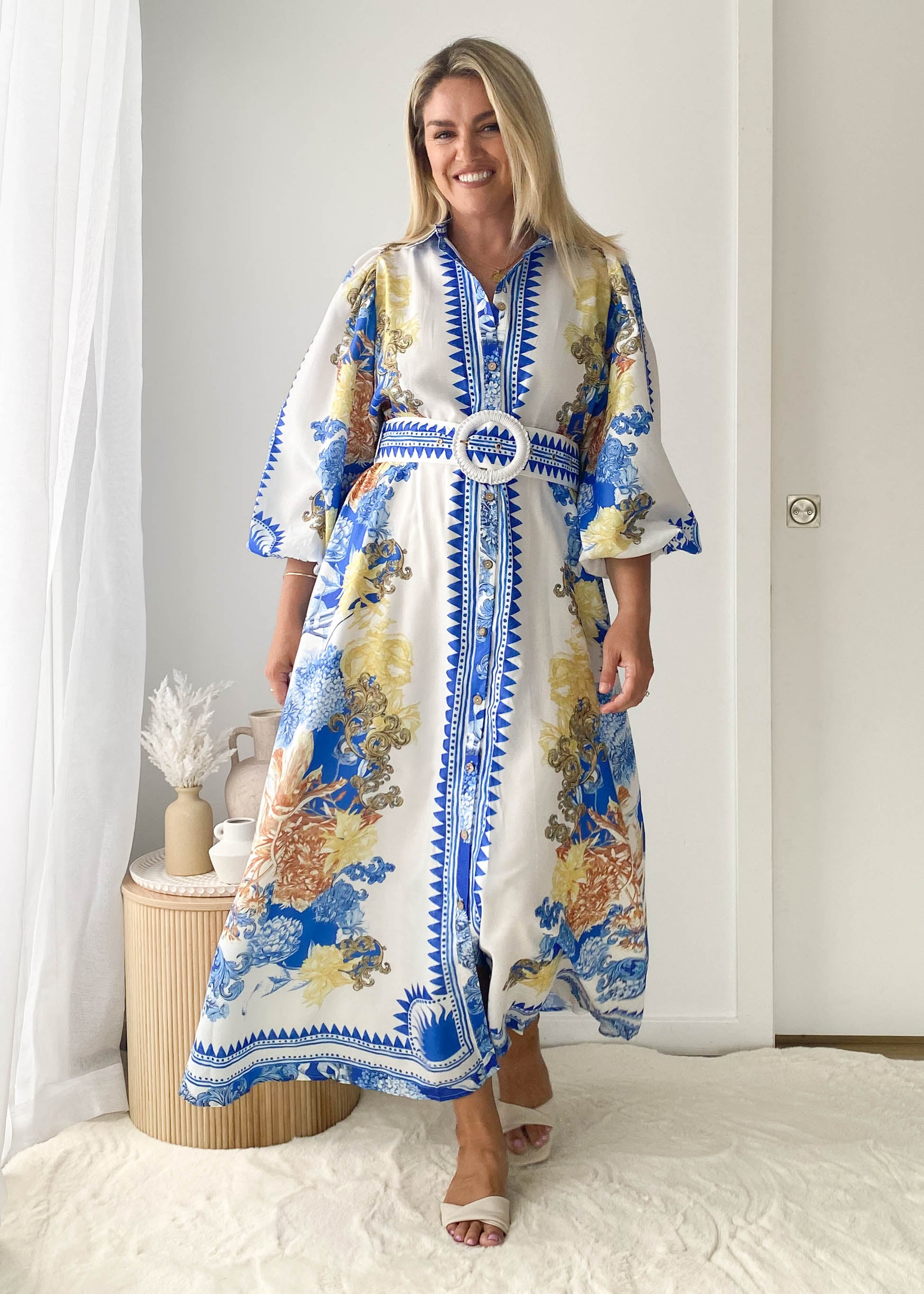 PRE-ORDER: Bellagio Maxi Dress - China Doll Blue