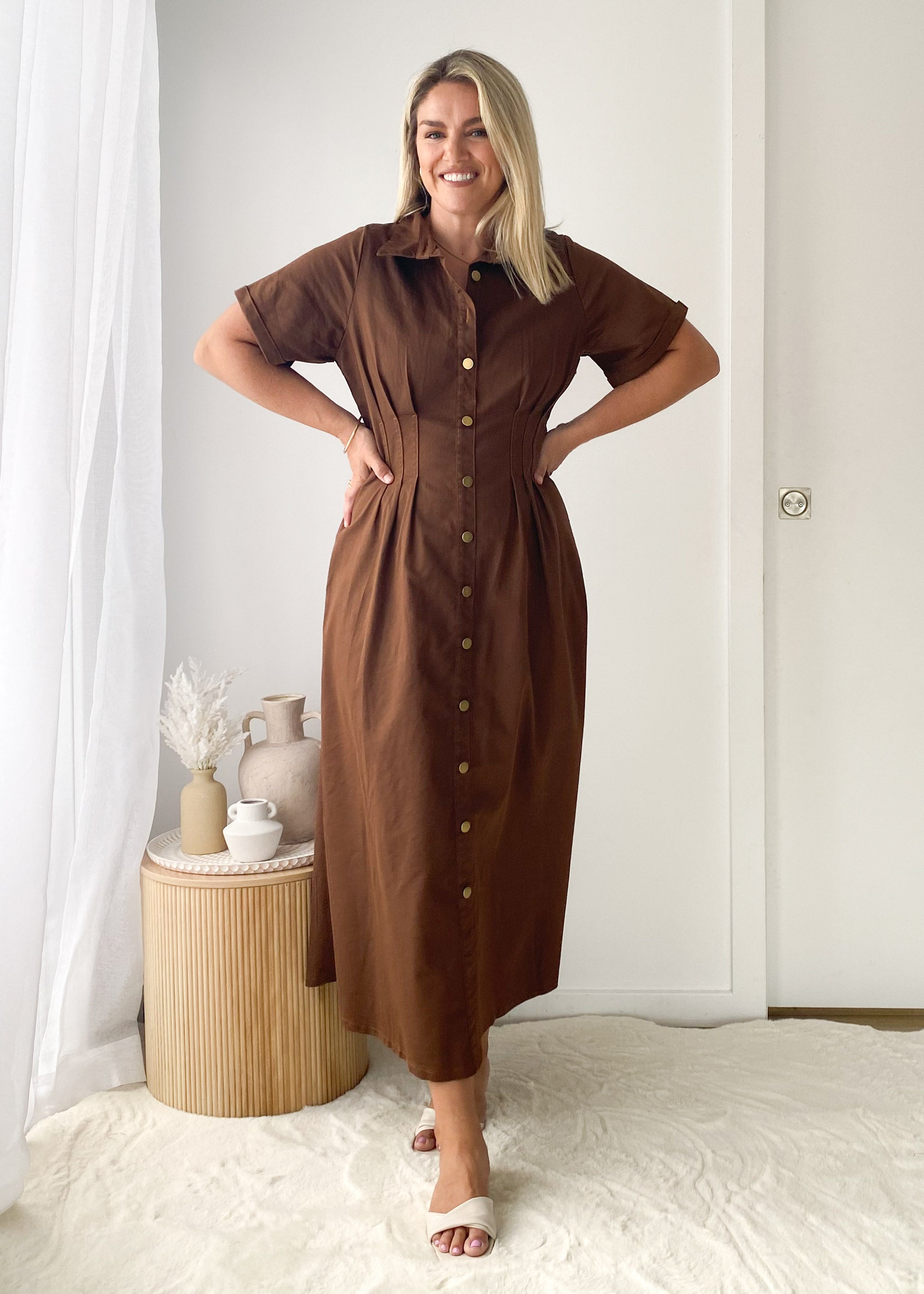 Lesma Maxi Dress - Brown