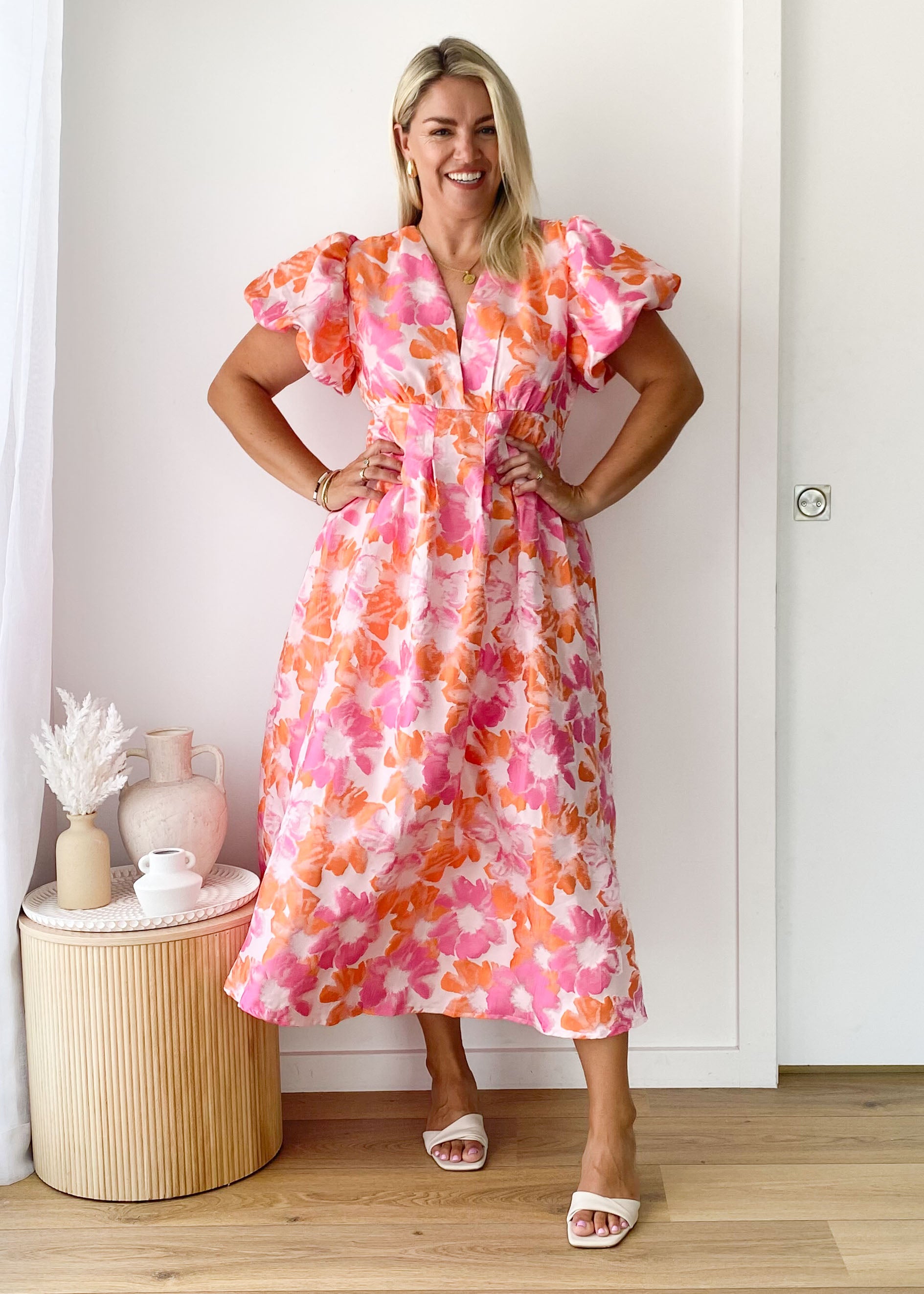 Baske Midi Dress - Sunset Floral