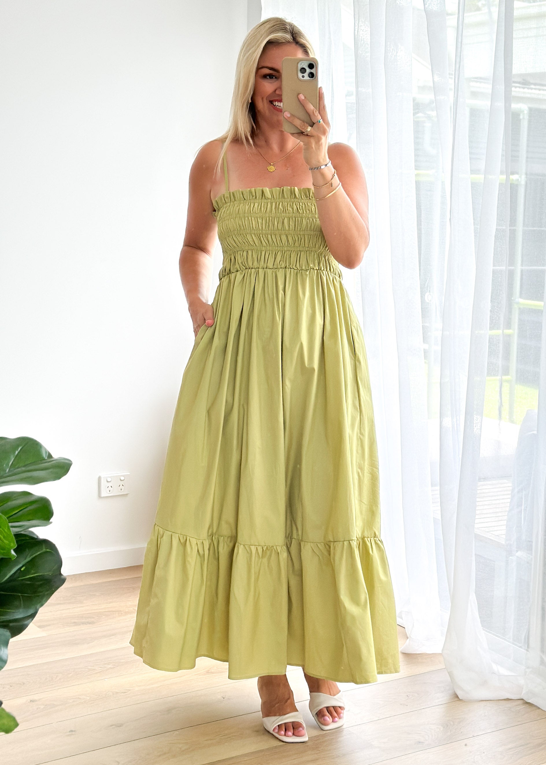 Maple Maxi Dress - Pistachio