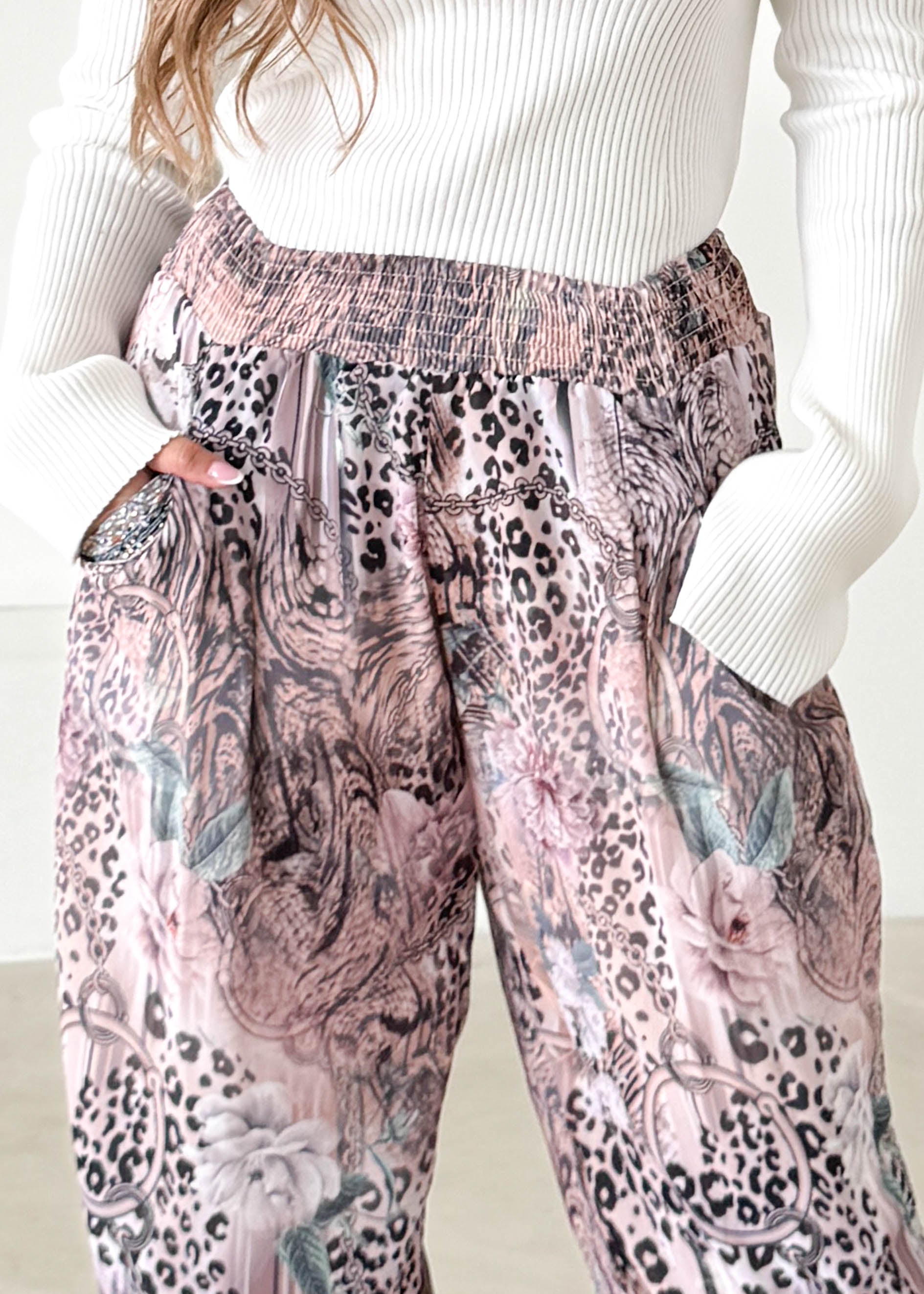 Finlay Pants - Blush Leopard