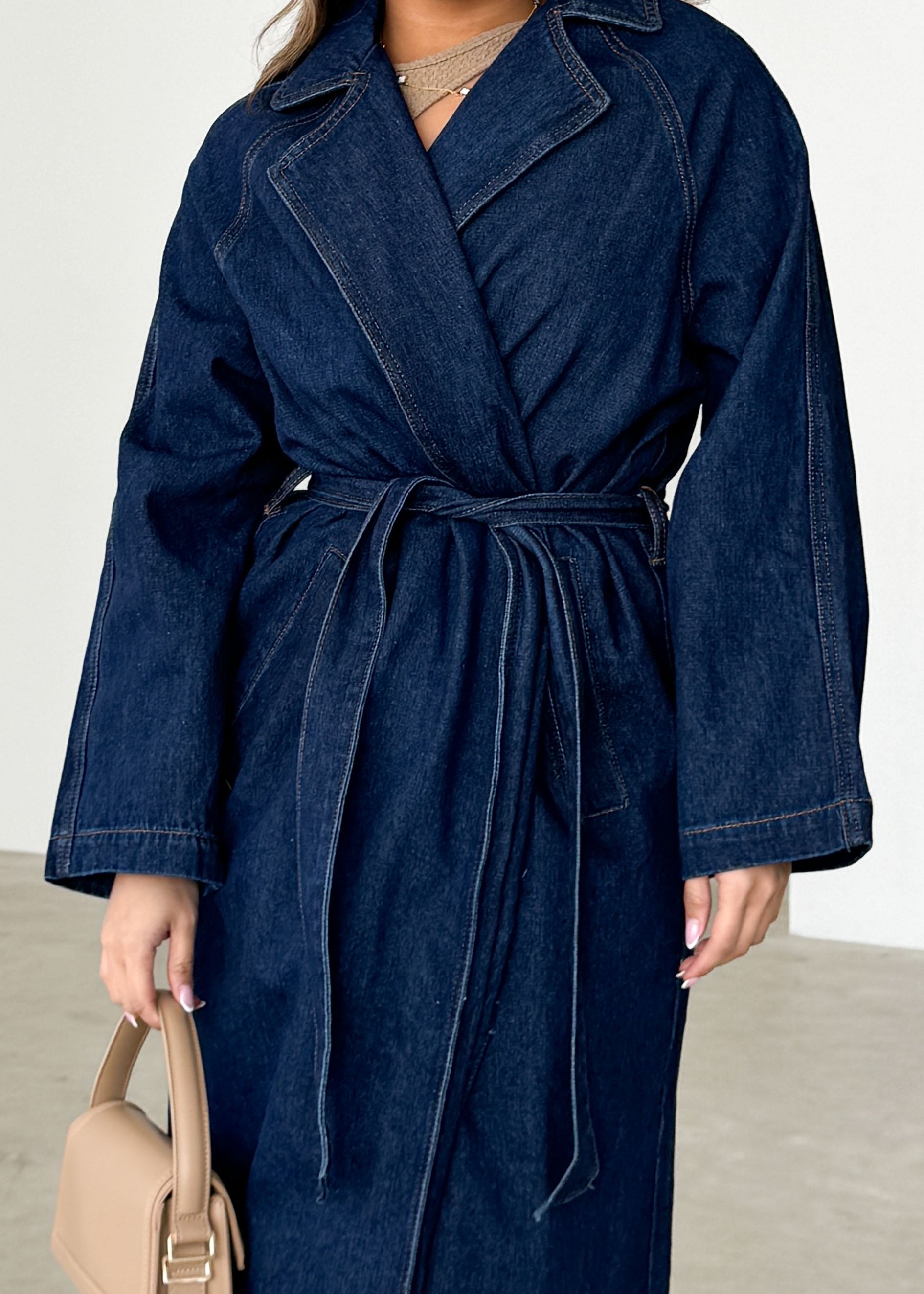 Samra Denim Trench Coat - Indigo