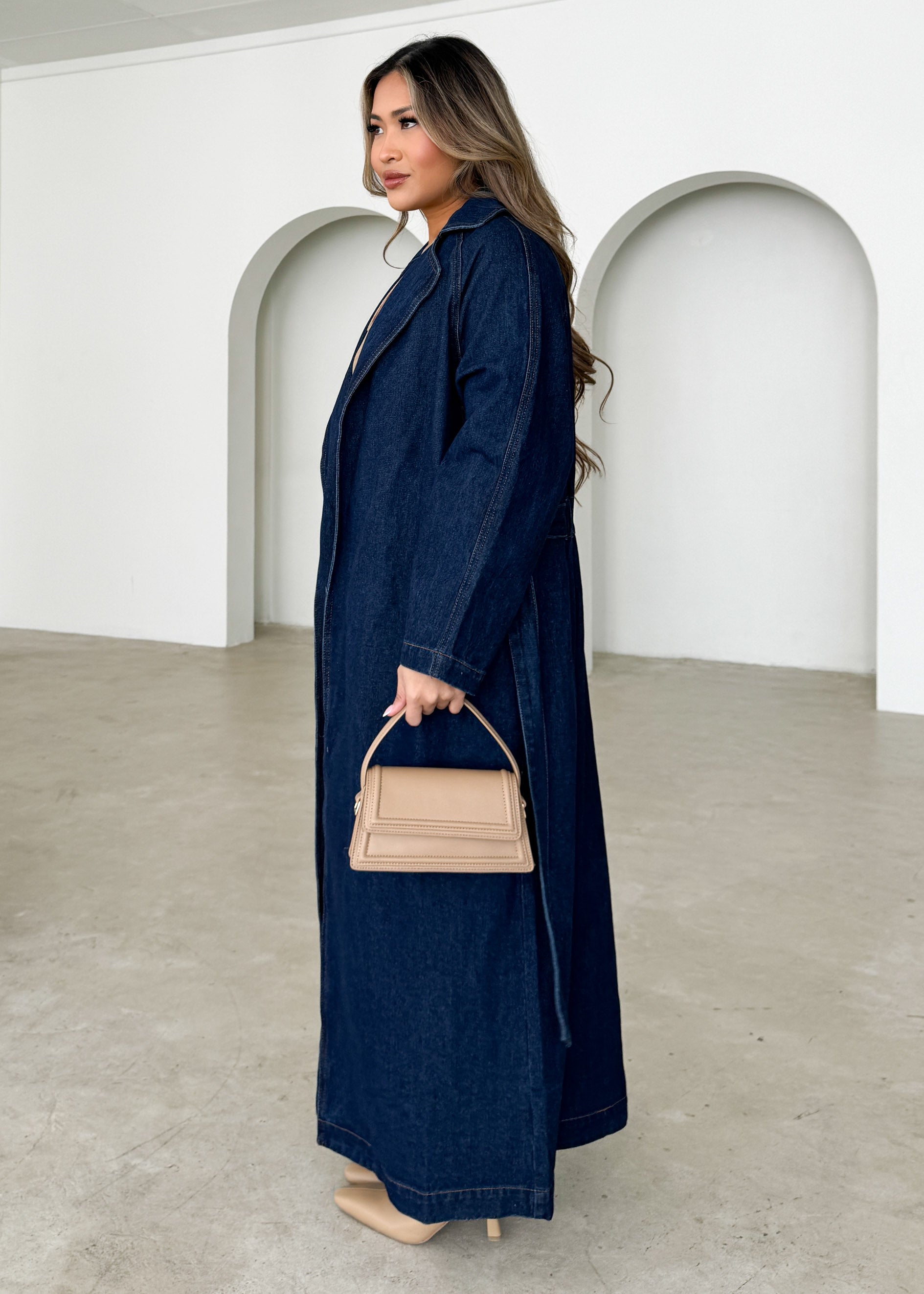 Samra Denim Trench Coat - Indigo