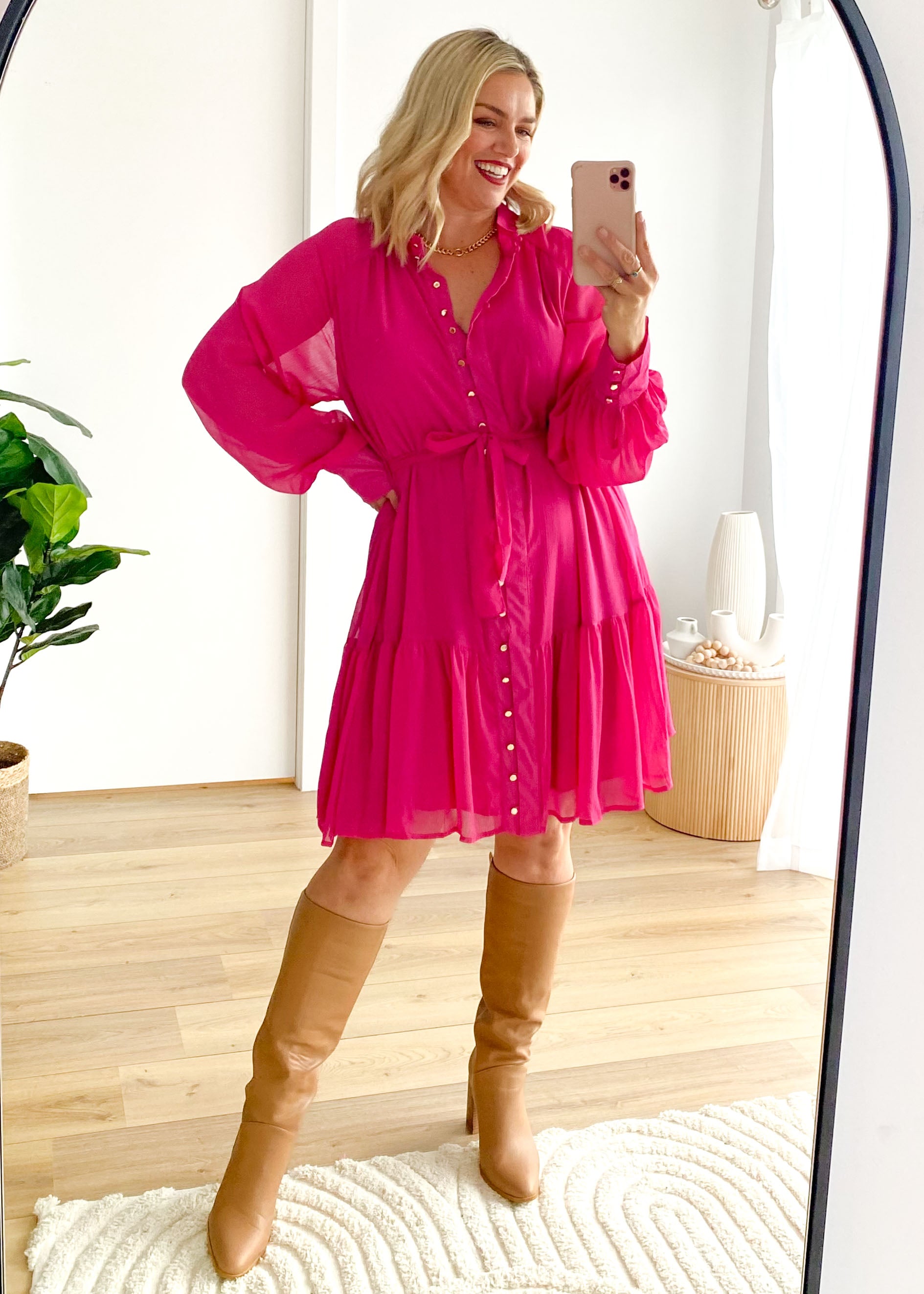 Corella Dress - Hot Pink