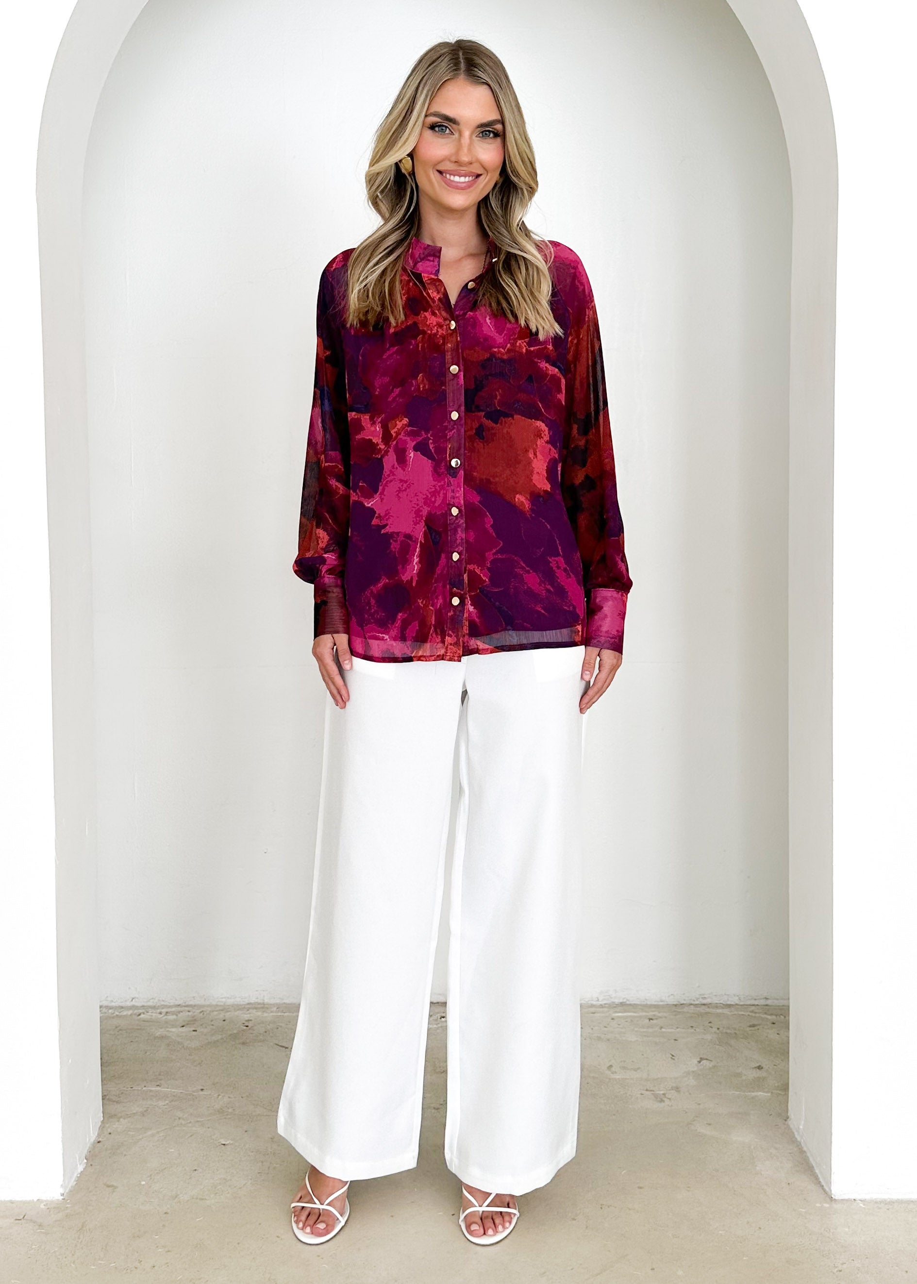 Delaney Shirt - Plum Splash