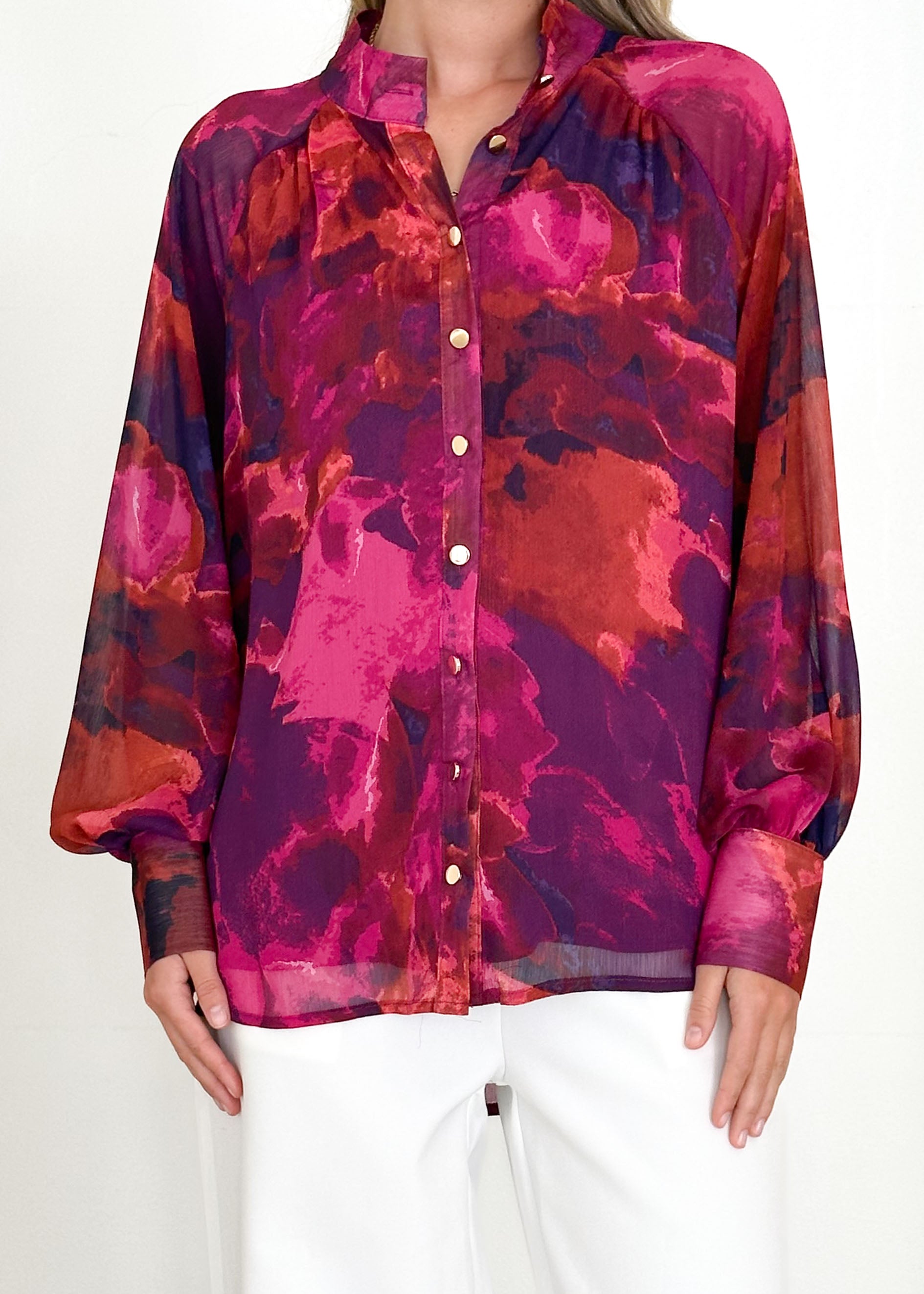 Delaney Shirt - Plum Splash