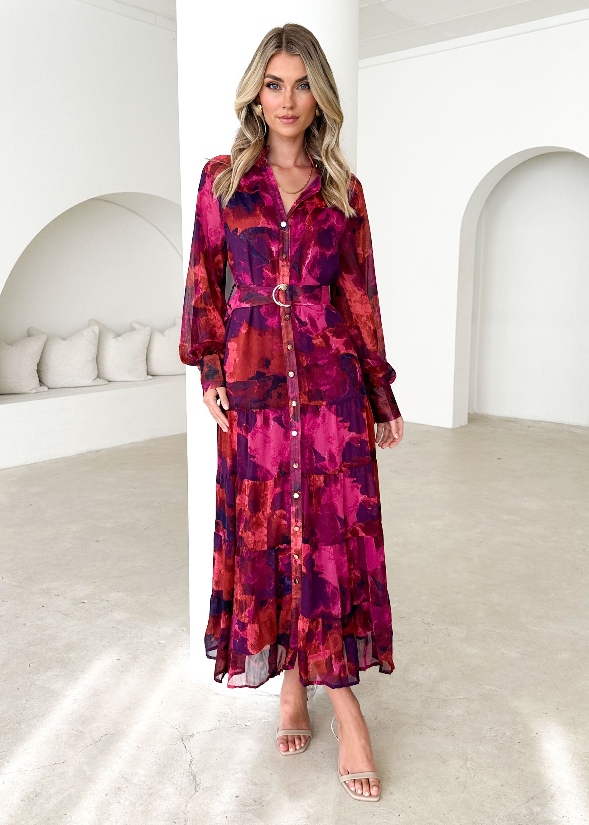 Anabella Maxi Dress - Plum Splash