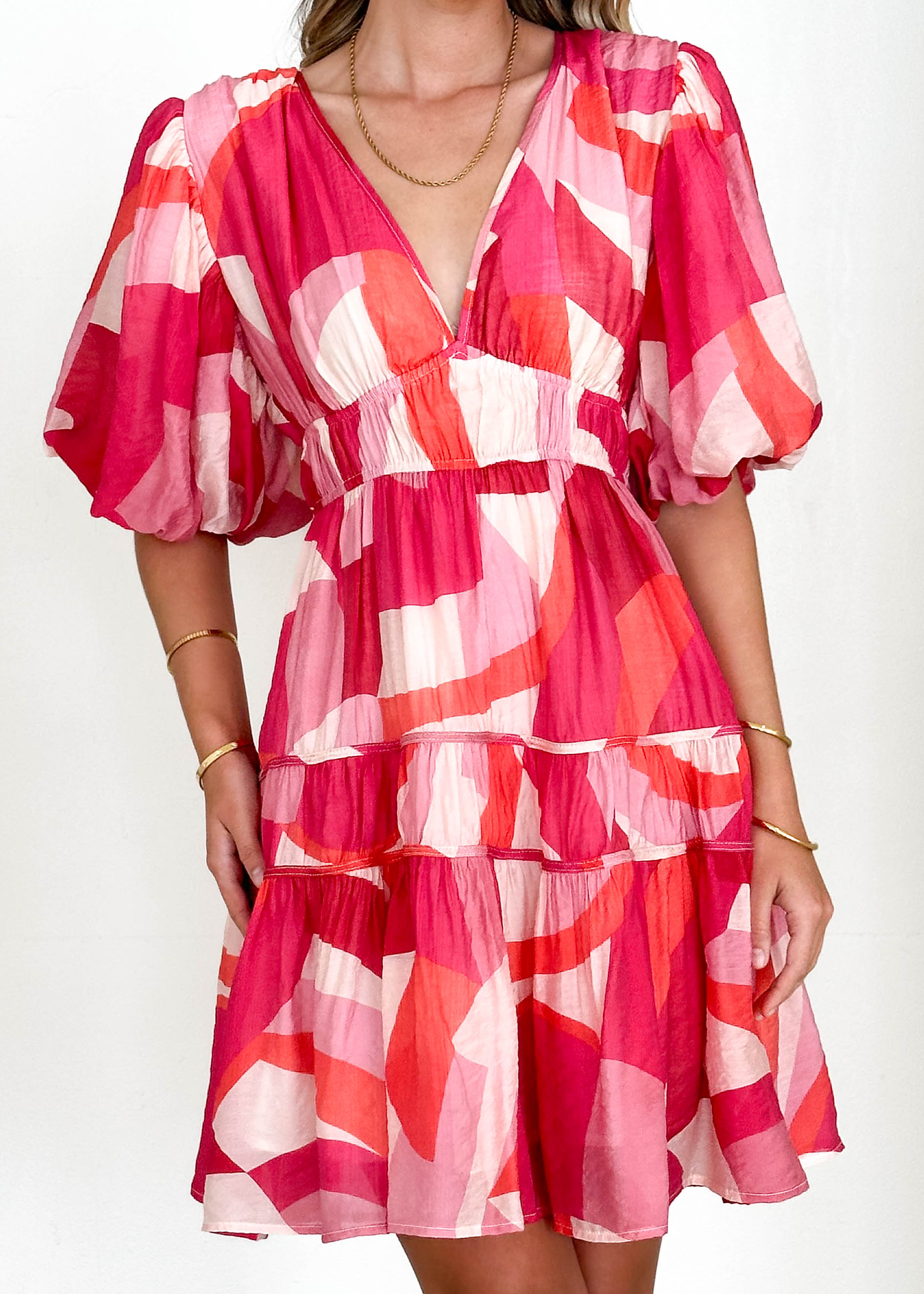 Channing Dress - Pink Geo