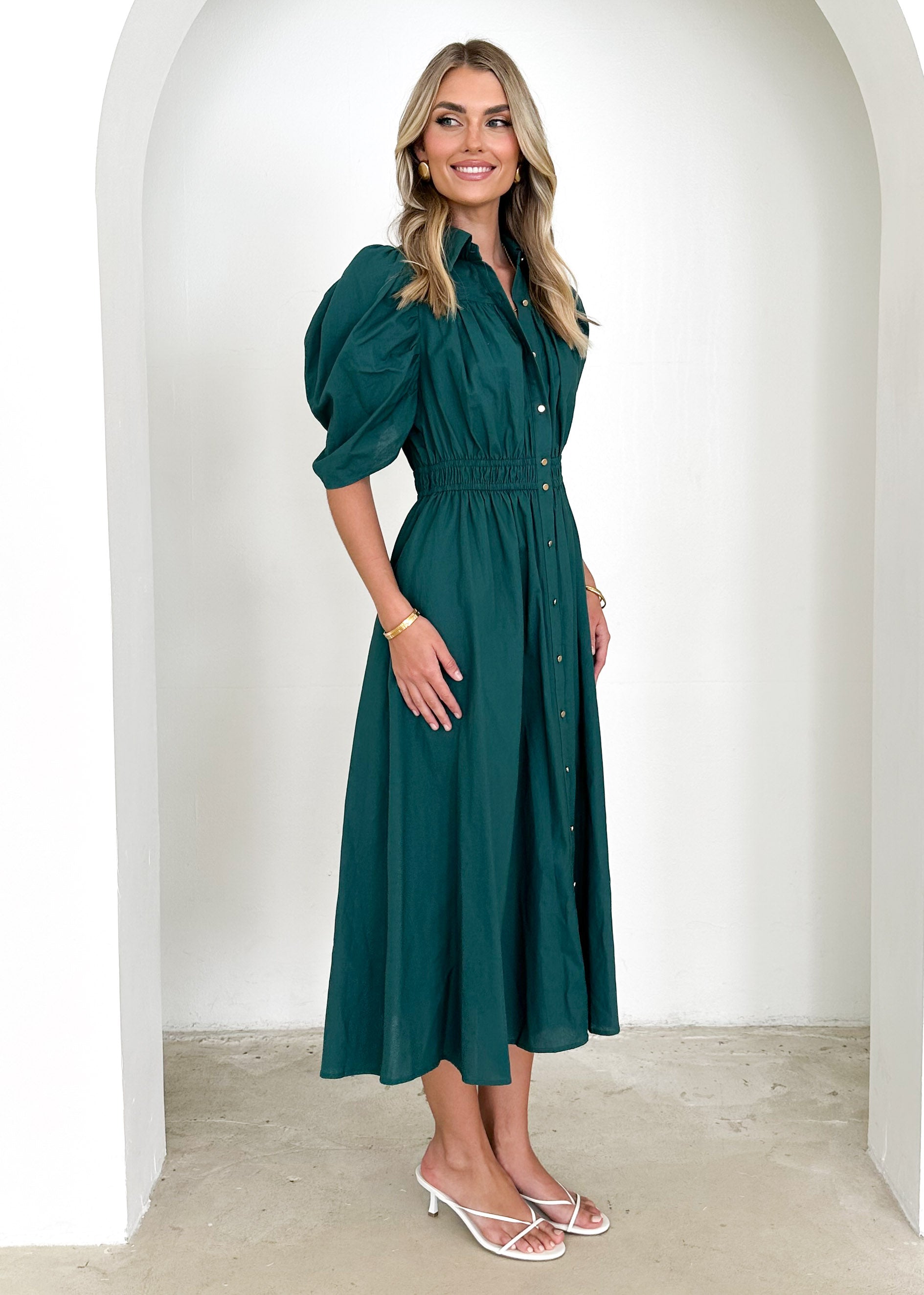 Ariana Midi Dress - Emerald