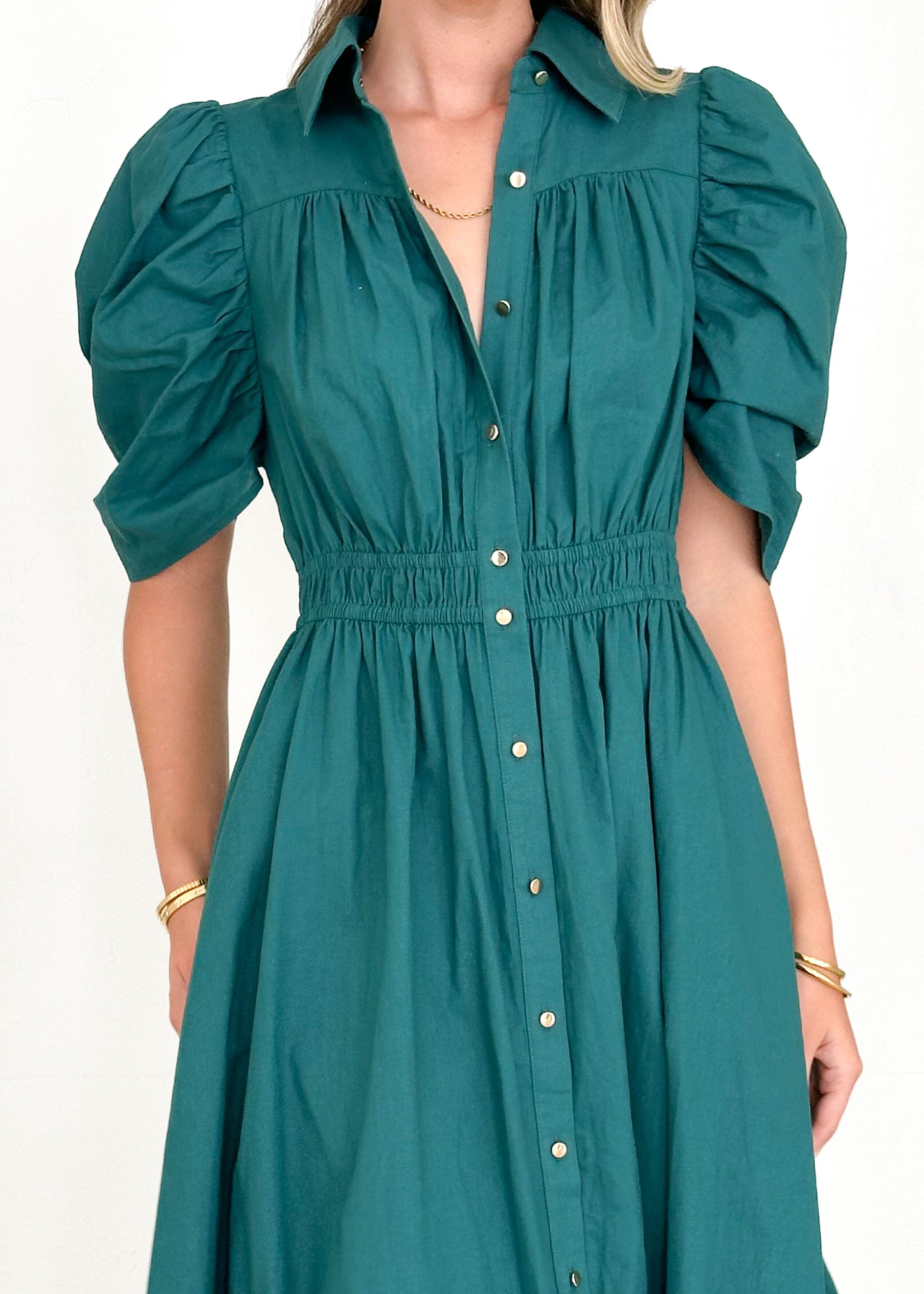 Ariana Midi Dress - Emerald