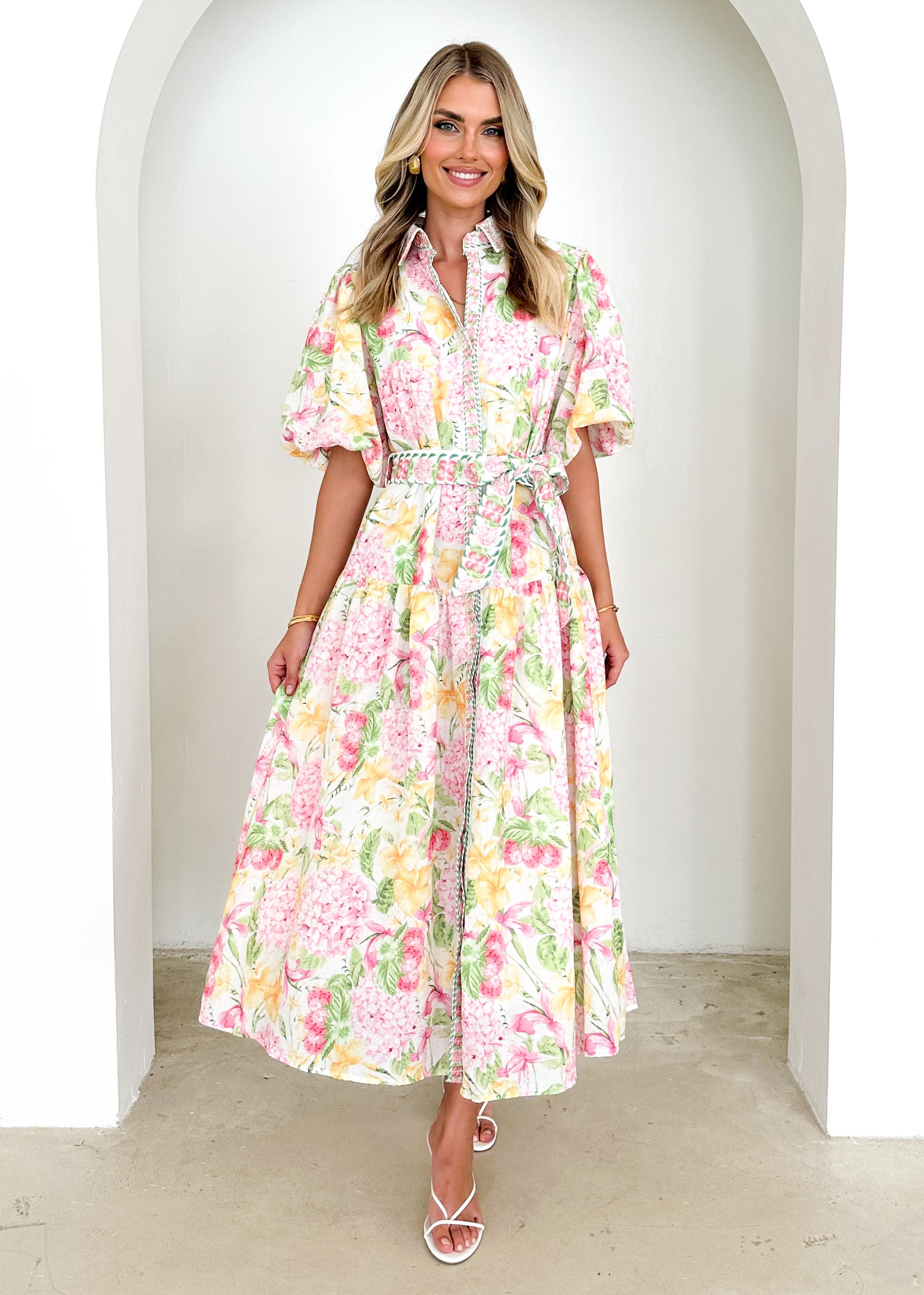 PRE-ORDER : Ceres Midi Dress - Pink Hydrangea