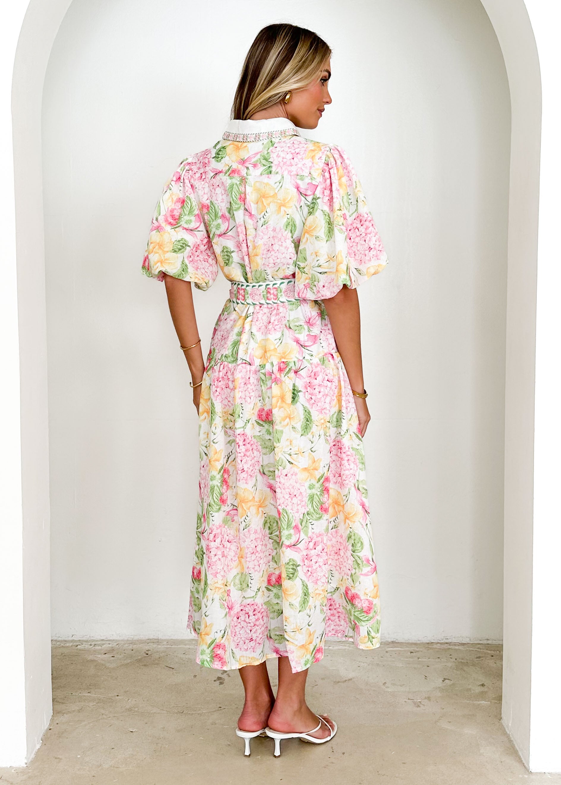 PRE-ORDER : Ceres Midi Dress - Pink Hydrangea