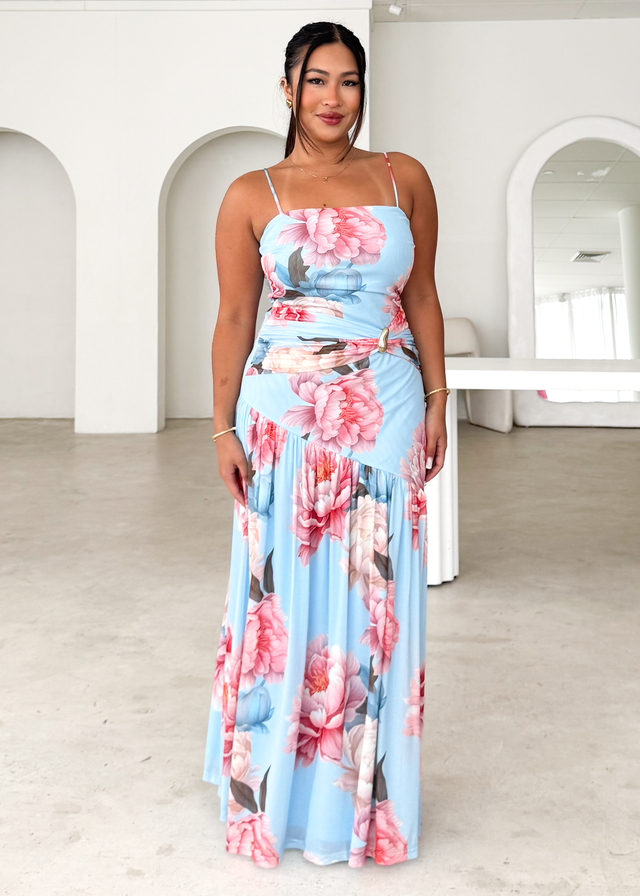 Darlia Maxi Dress - Blue Flowers