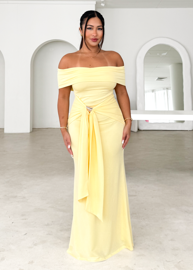 Tania Off Shoulder Maxi Dress - Yellow